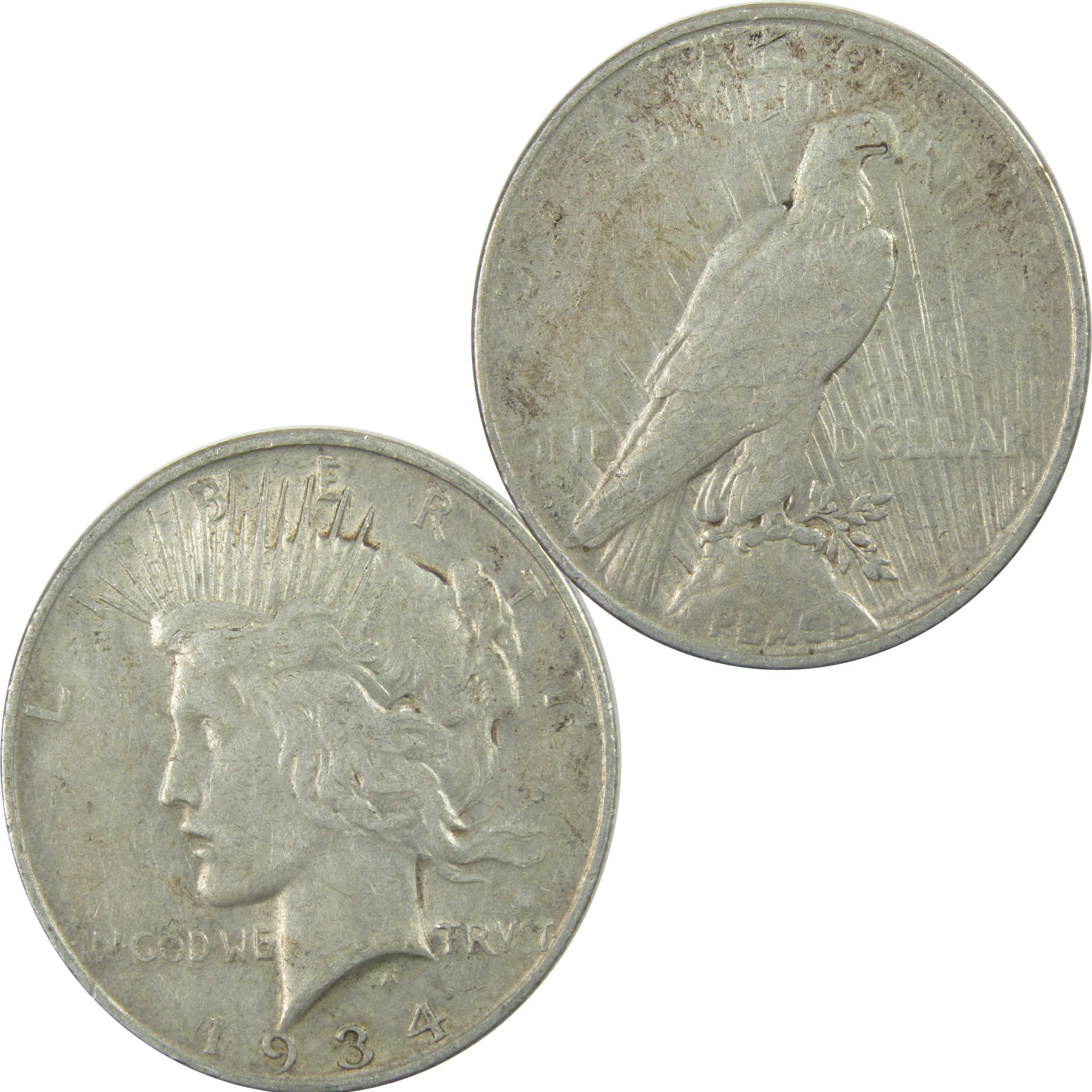 1934 D Peace Dollar XF EF Extremely Fine Silver $1 Coin SKU:I15465