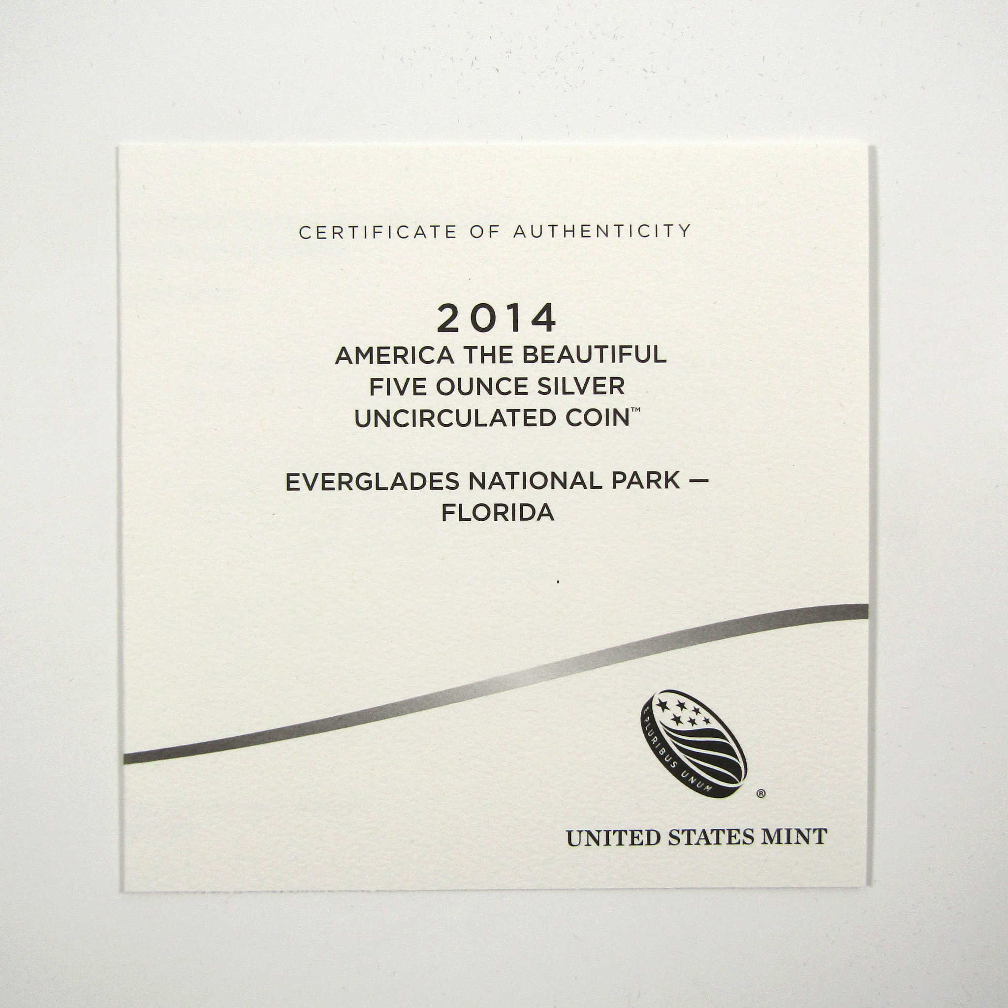 2014 P Everglades National Park 5 oz .999 Silver OGP COA SKU:CPC2604