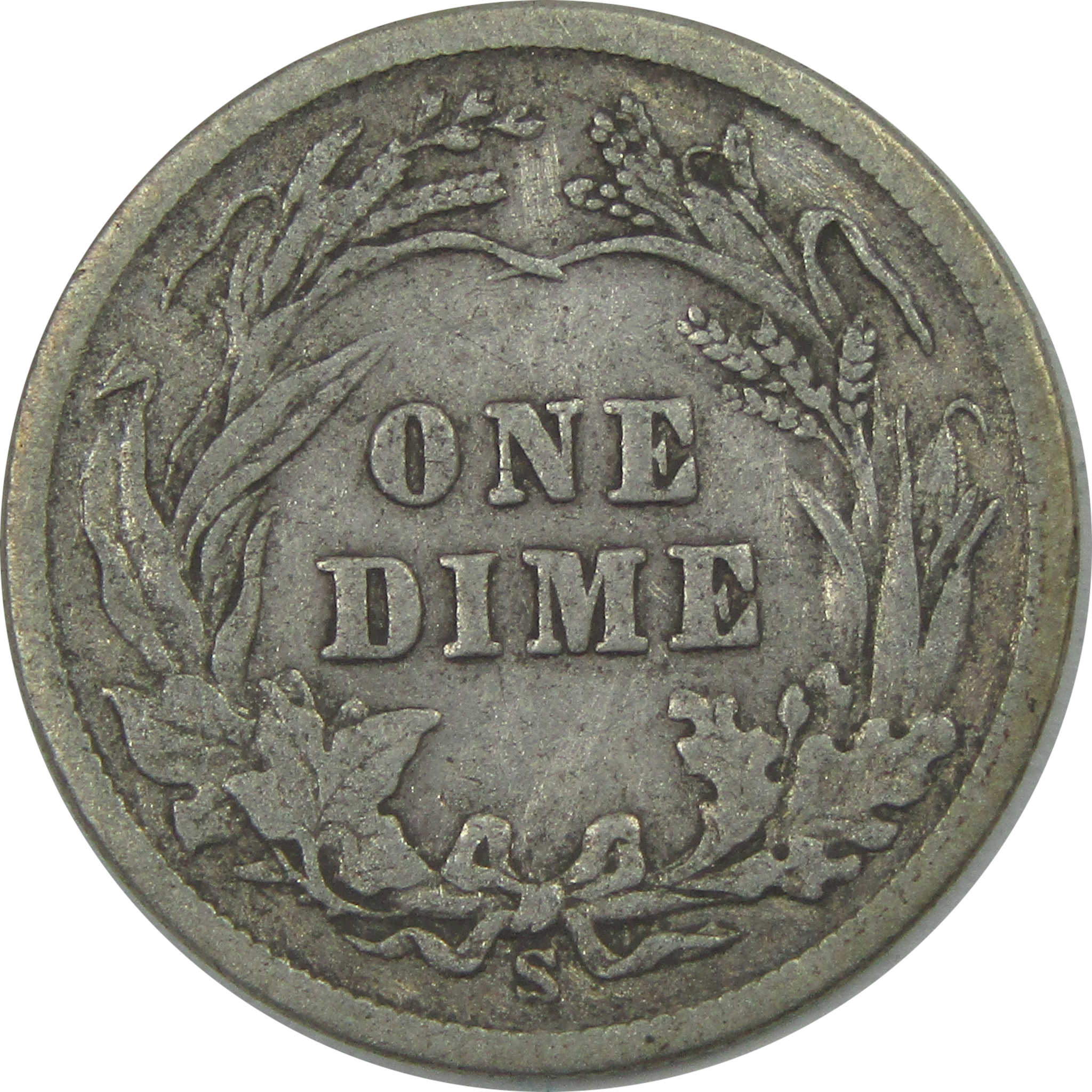 1908 S Barber Dime F Fine Silver 10c Coin SKU:I15249