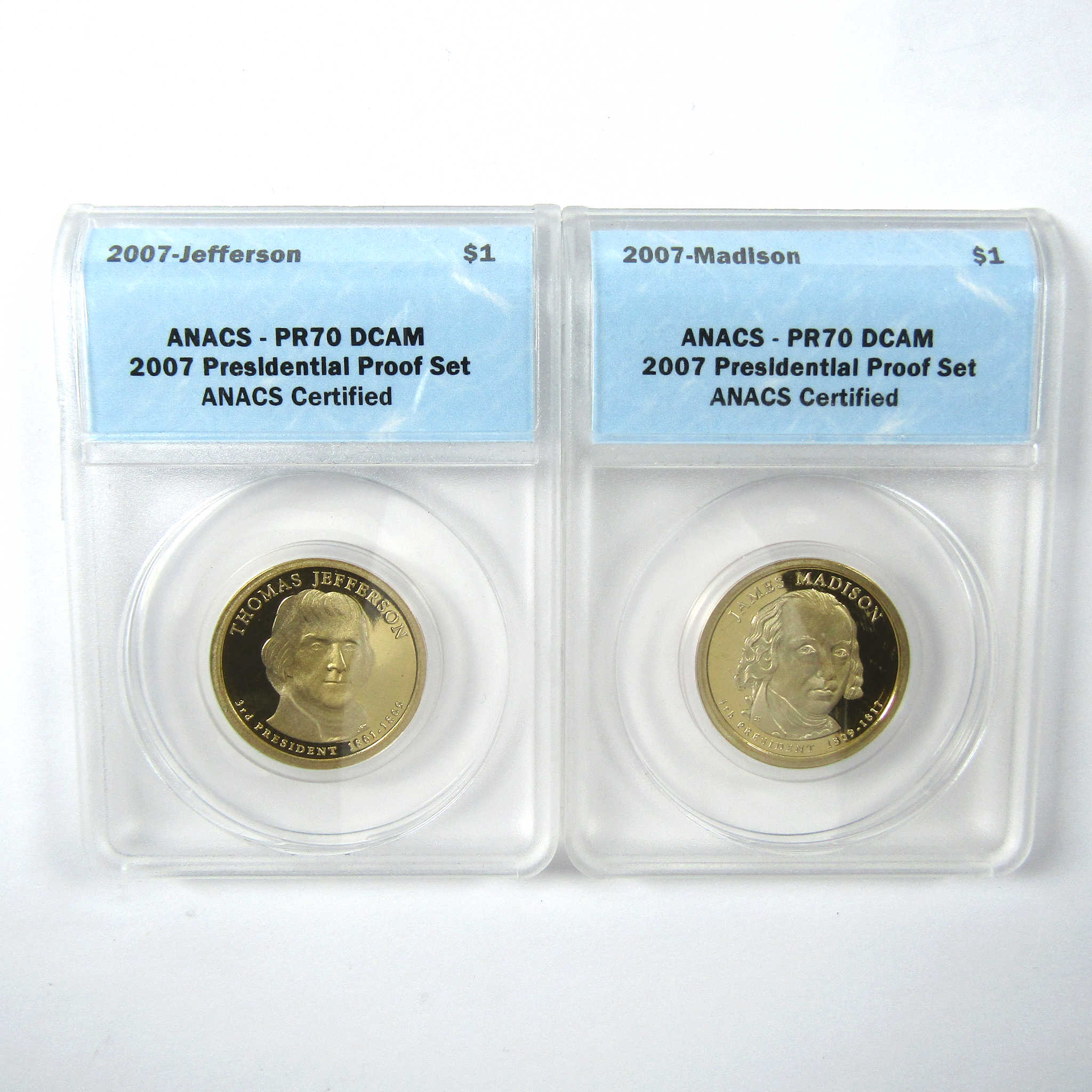 2007 Presidential Dollar 4 Coin Set PR 70 DCAM ANACS SKU:CPC6614