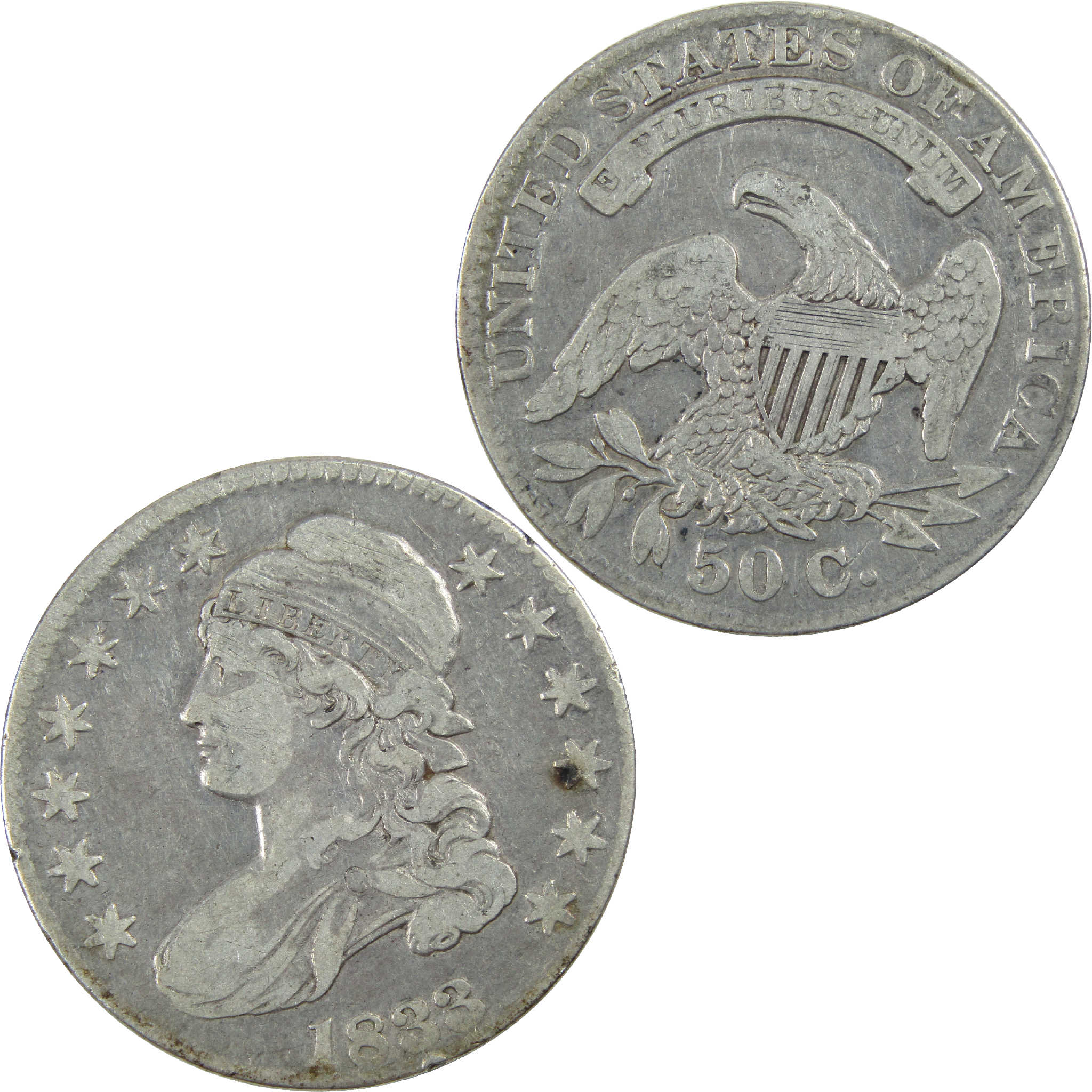 1833 Capped Bust Half Dollar AG About Good Silver 50c Coin SKU:I11745