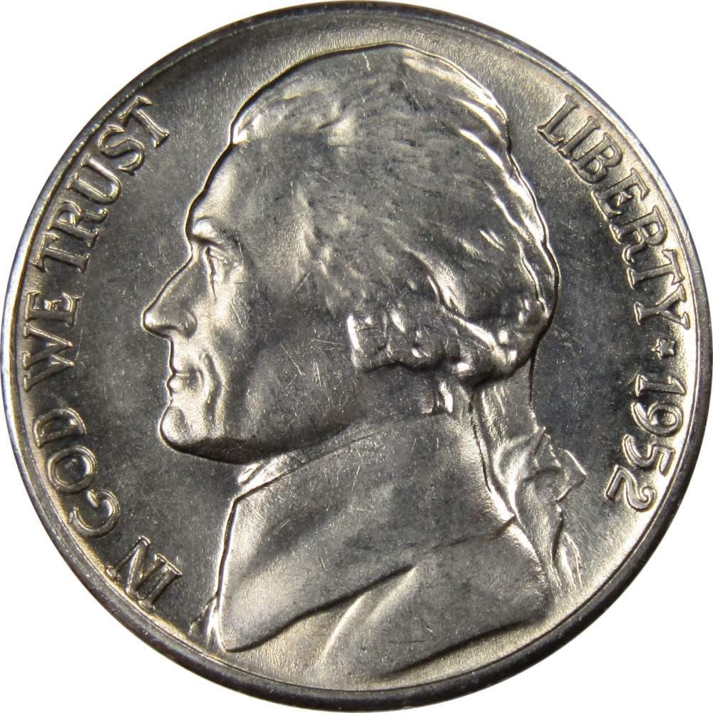 1952 D Jefferson Nickel Uncirculated Mint State 5c Coin Collectible