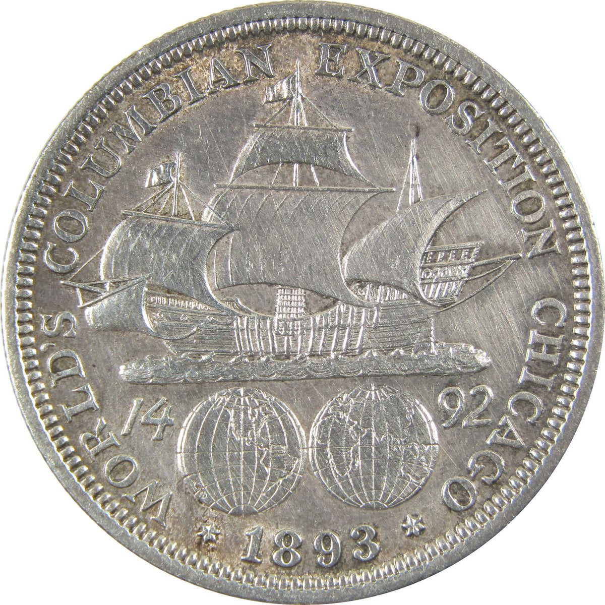 1893 Columbian Exposition Silver 50c XF EF Extremely Fine Details SKU:CP1798