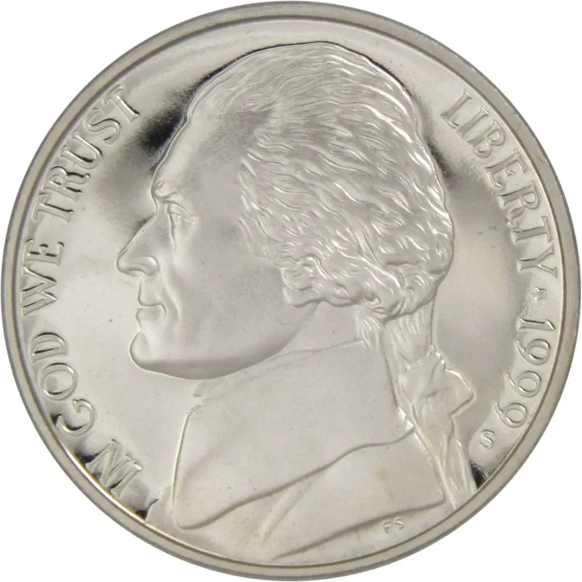1999 S Jefferson Nickel Proof 5c Coin Collectible