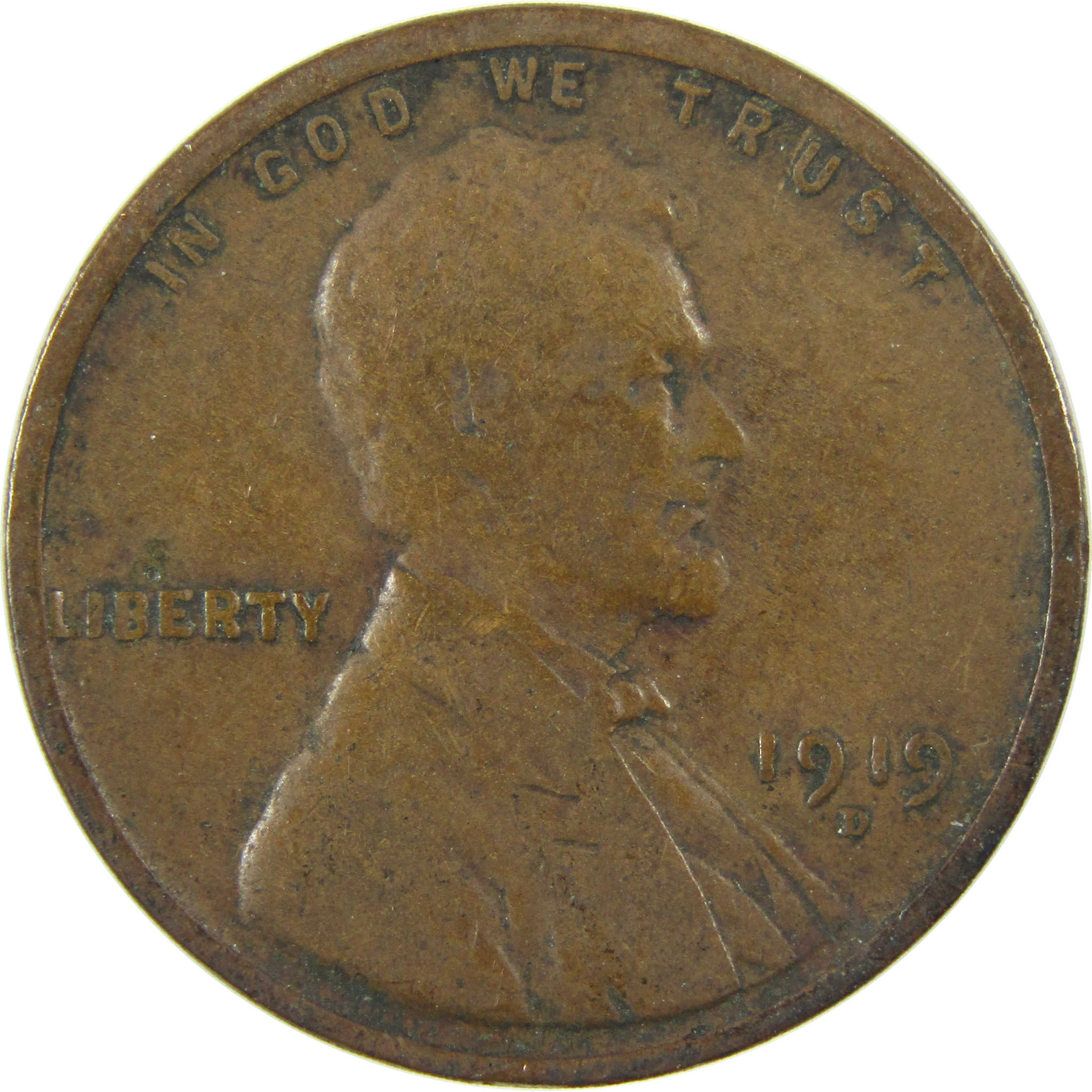 1919 D Lincoln Wheat Cent VG Very Good Penny 1c Coin SKU:I27182
