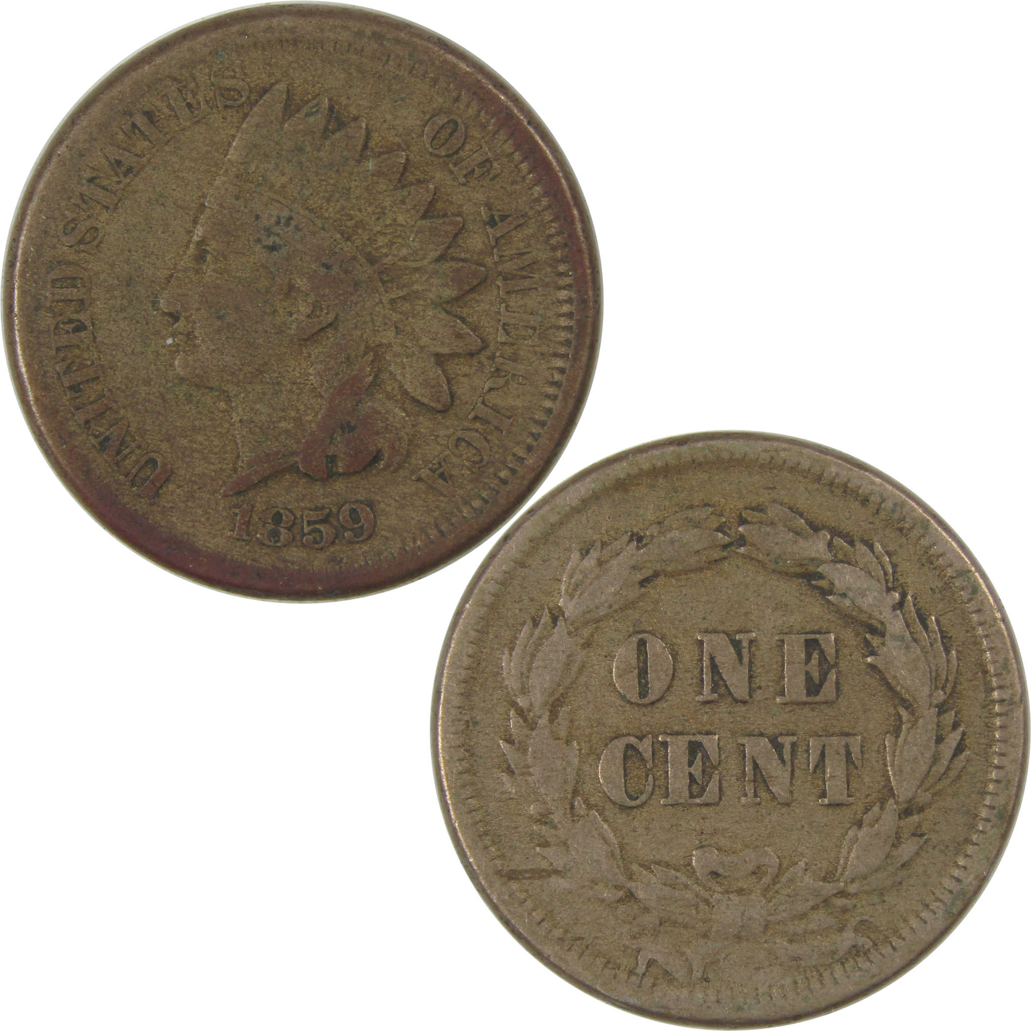 1859 Indian Head Cent G Good Penny 1c Coin SKU:I23276