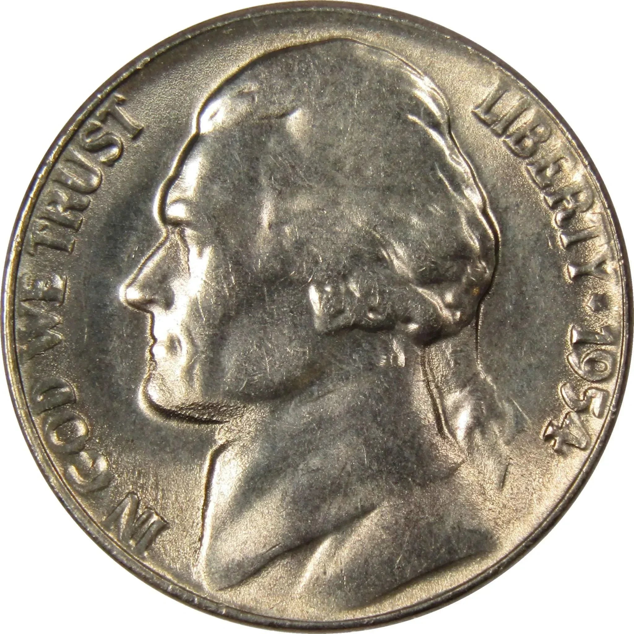 1954 Jefferson Nickel Uncirculated Mint State 5c Coin Collectible