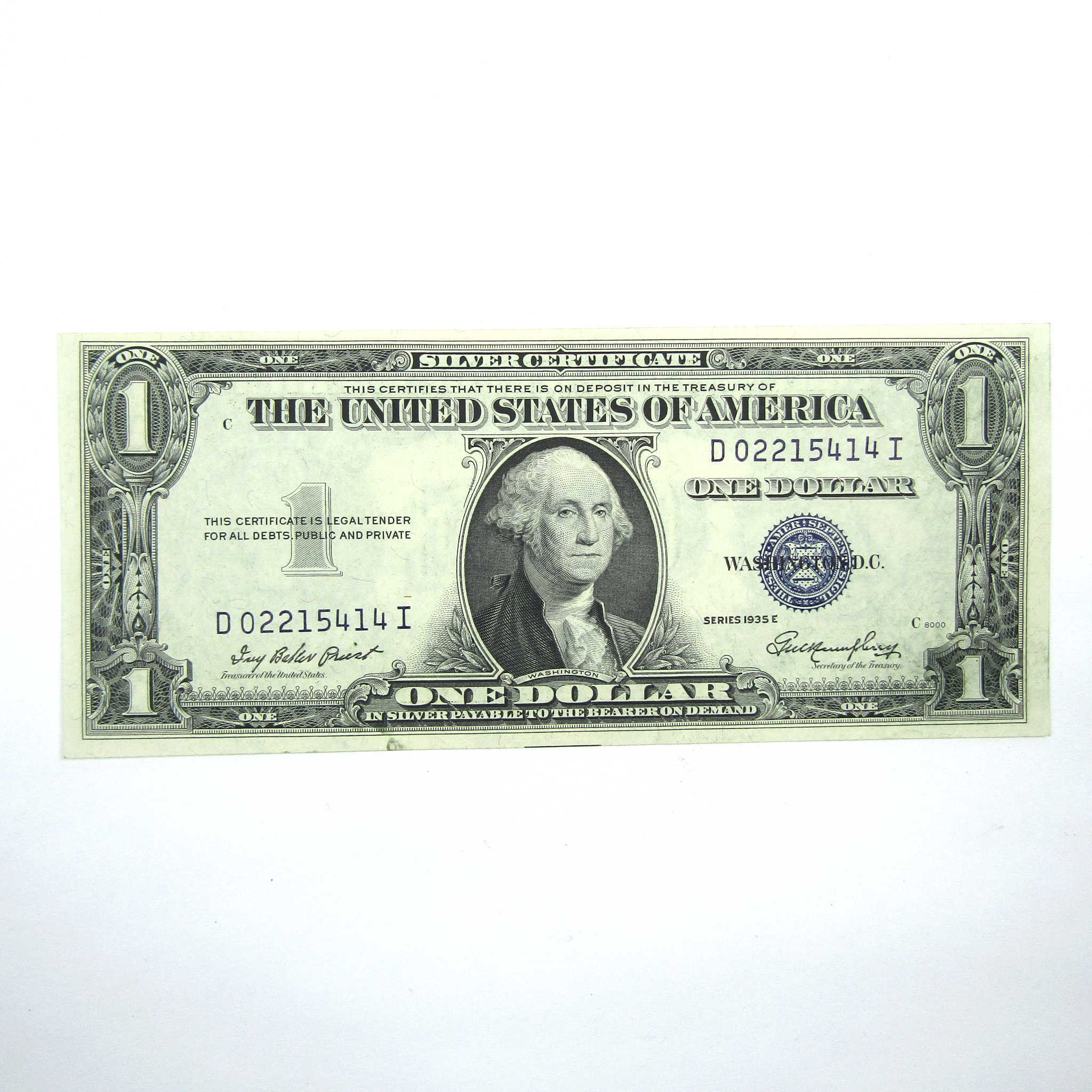 1935 E $1 Small Size Silver Certificate CCU Uncirculated SKU:I14230