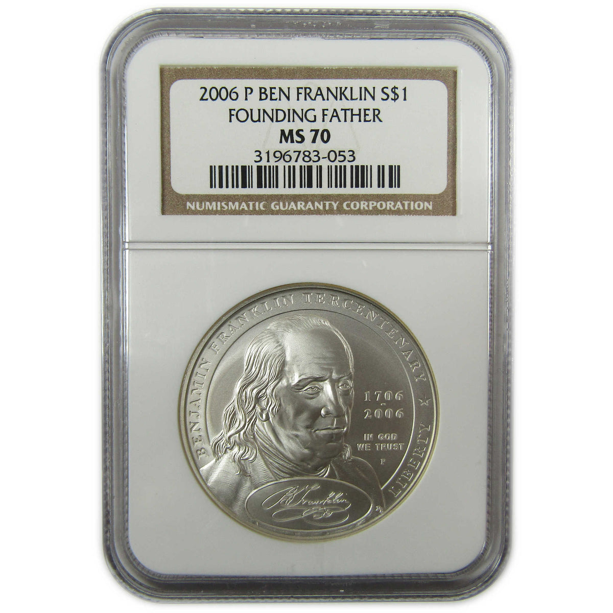 2006 P Franklin Founding Father Silver $1 MS 70 NGC SKU:CP1656