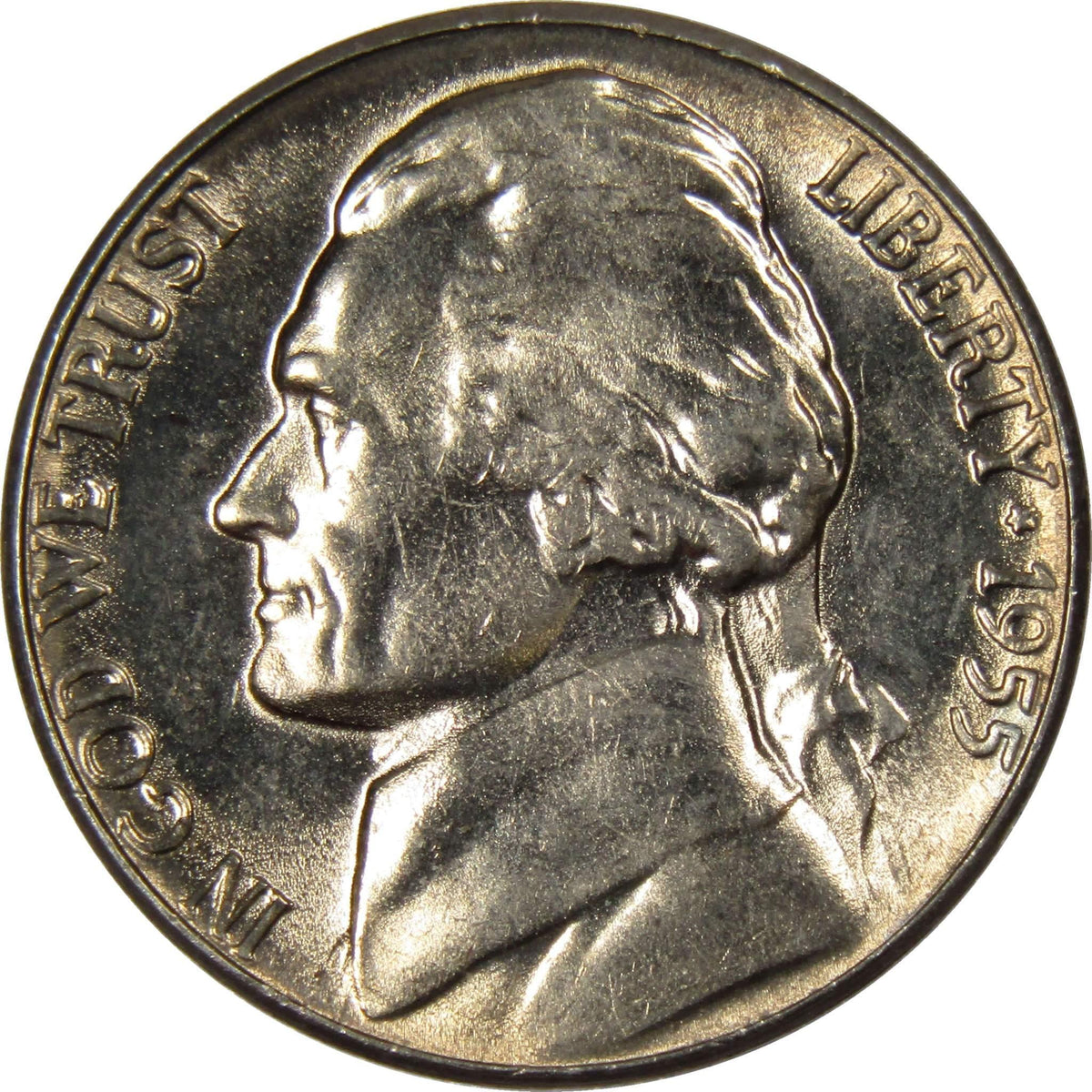 1955 Jefferson Nickel Uncirculated Mint State 5c Coin Collectible