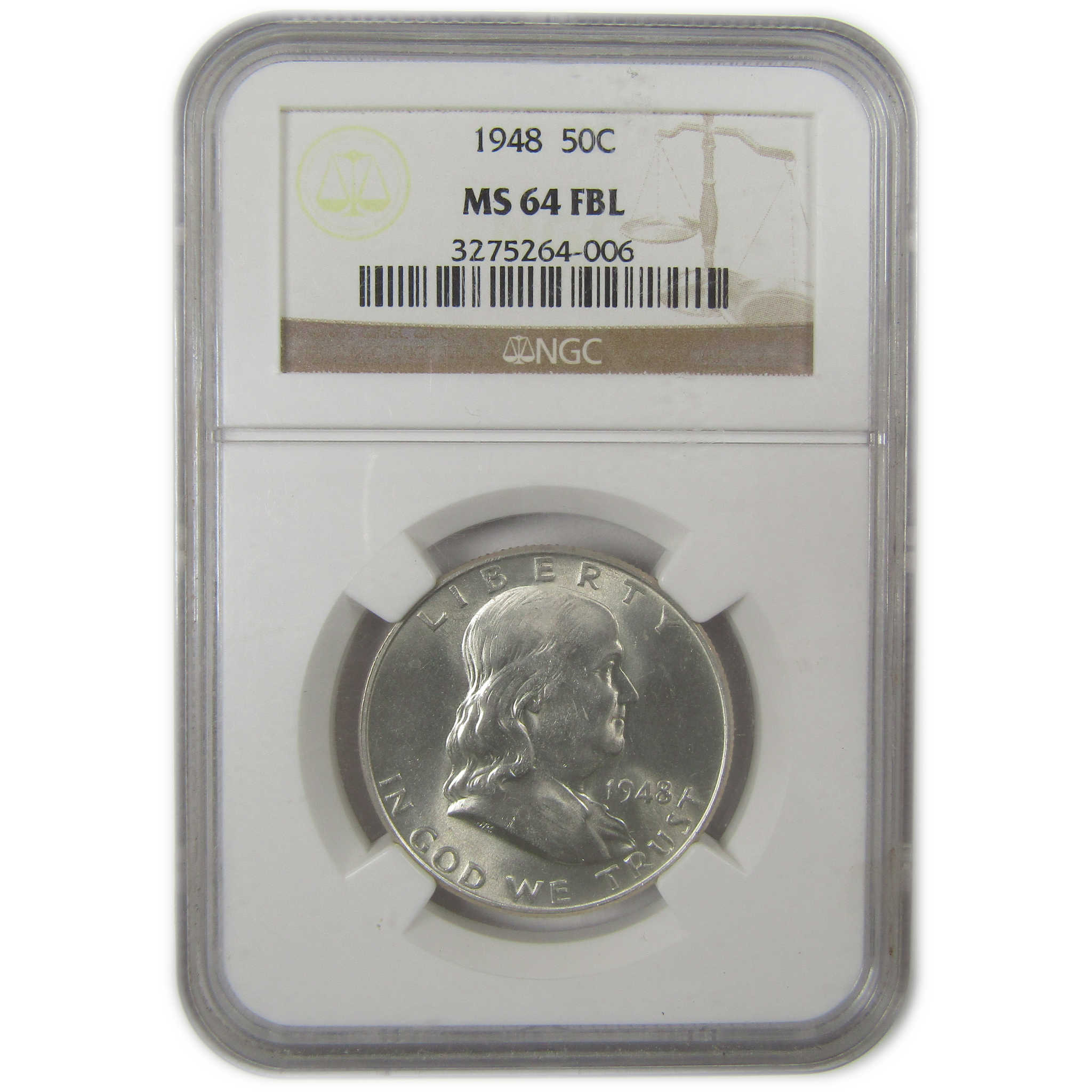 1948 Franklin 50c MS 64 FBL NGC SKU:I23573