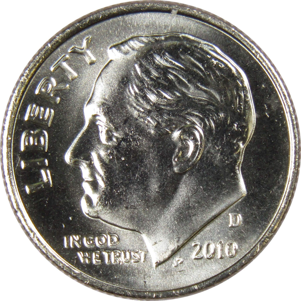 2010 D Roosevelt Dime Clad Uncirculated Mint State 10c Coin
