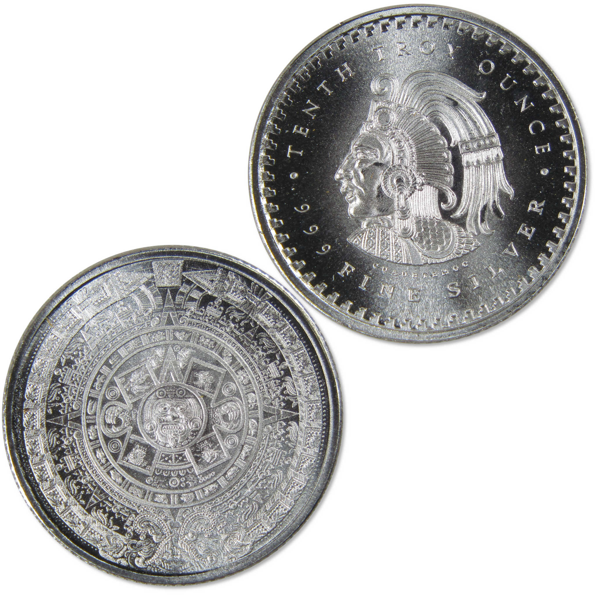 Aztec Calendar 1/10 oz .999 Silver Round Collectible