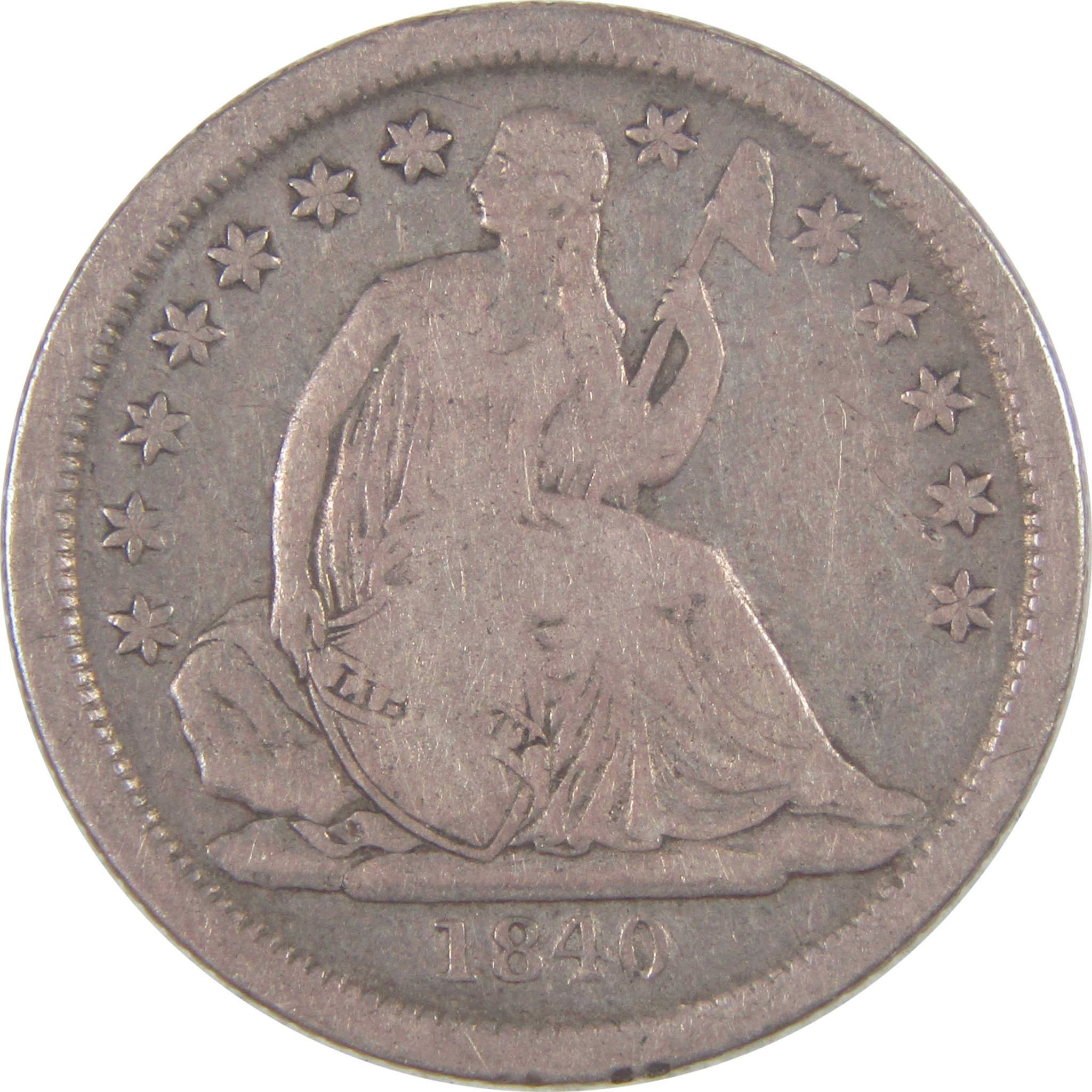 1842 O store Seated Liberty Dime Box 10 Bg2