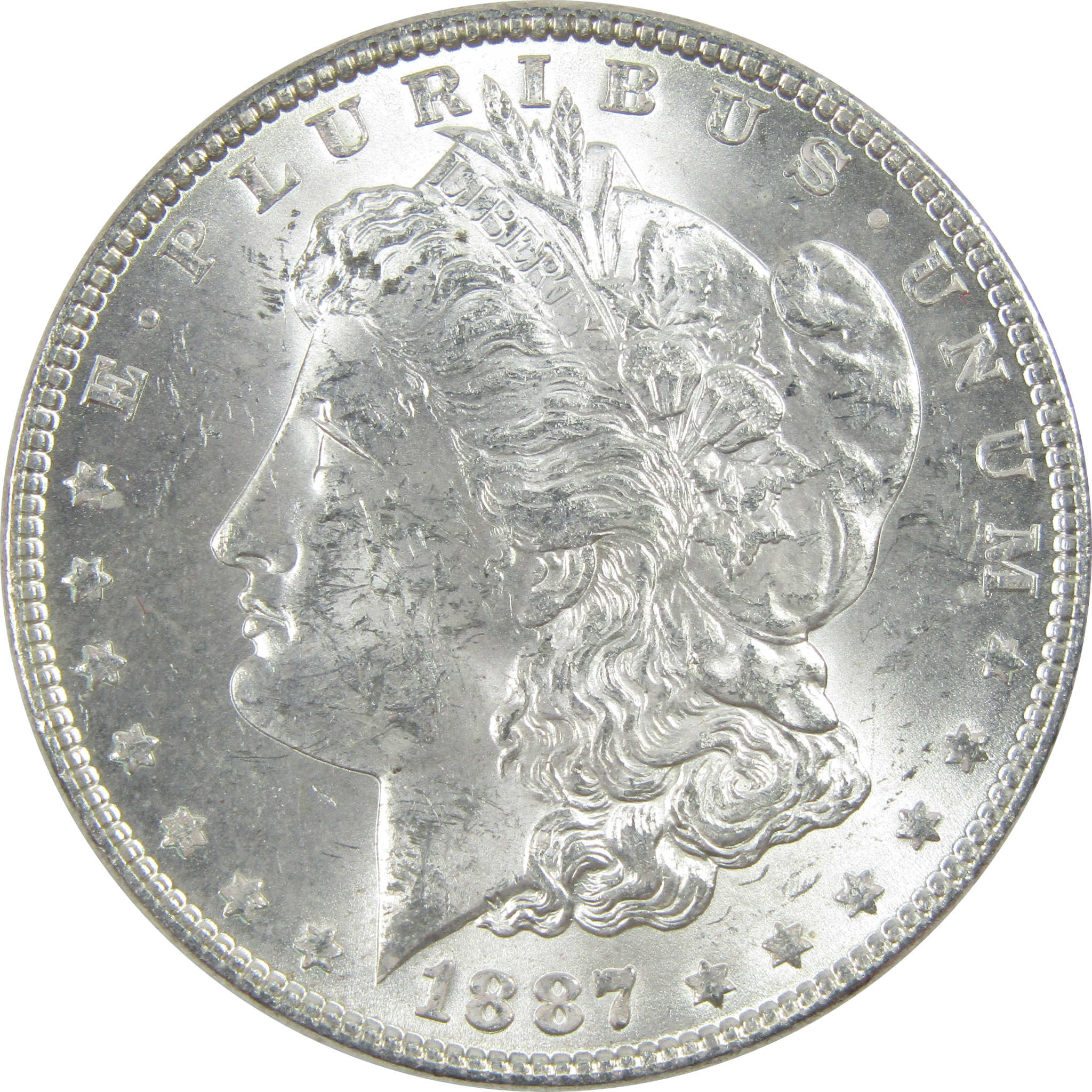 1887 Morgan Dollar Uncirculated Silver $1 Coin SKU:I13457 - Morgan coin - Morgan silver dollar - Morgan silver dollar for sale - Profile Coins &amp; Collectibles