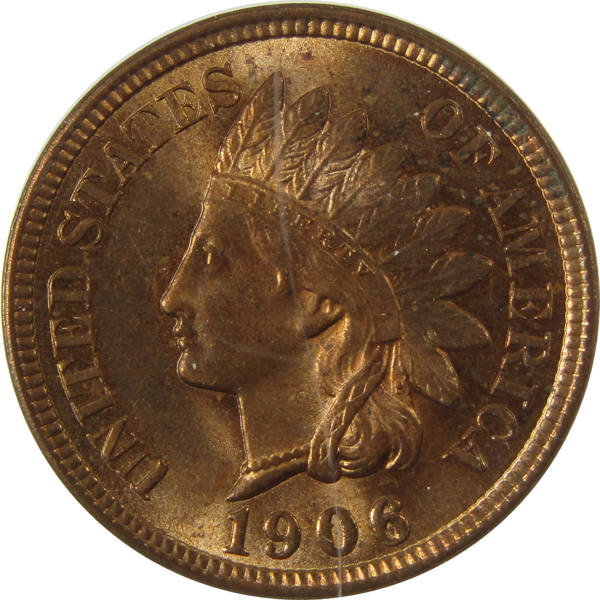 1906 Indian Head Cent MS 63 RB ANACS Uncirculated Penny SKU:I28397