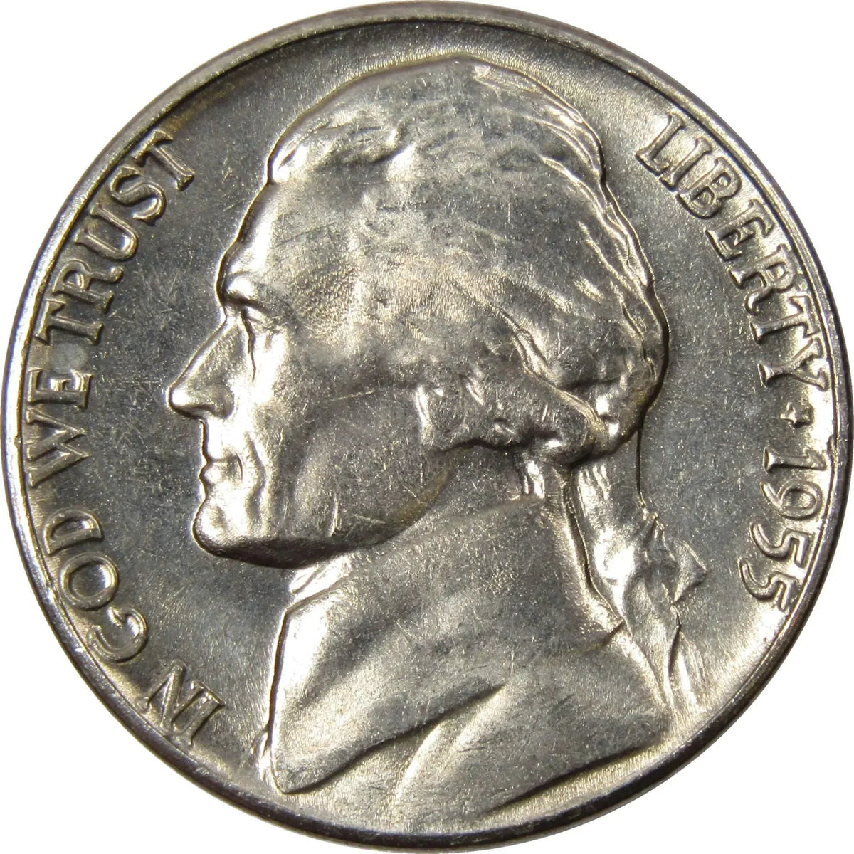 1955 D Jefferson Nickel Uncirculated Mint State 5c Coin Collectible