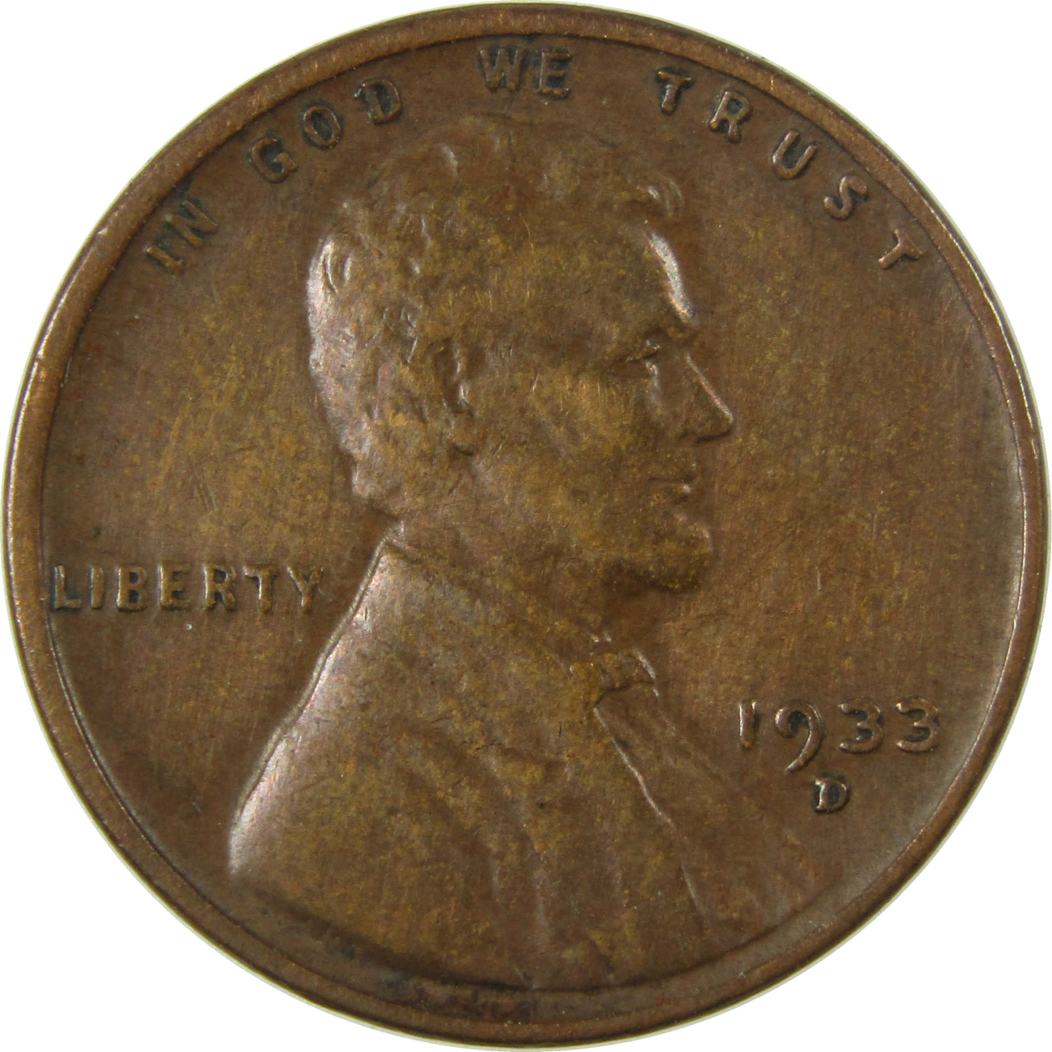 1933 D Lincoln Wheat Cent VF Very Fine Details Penny SKU:I26848