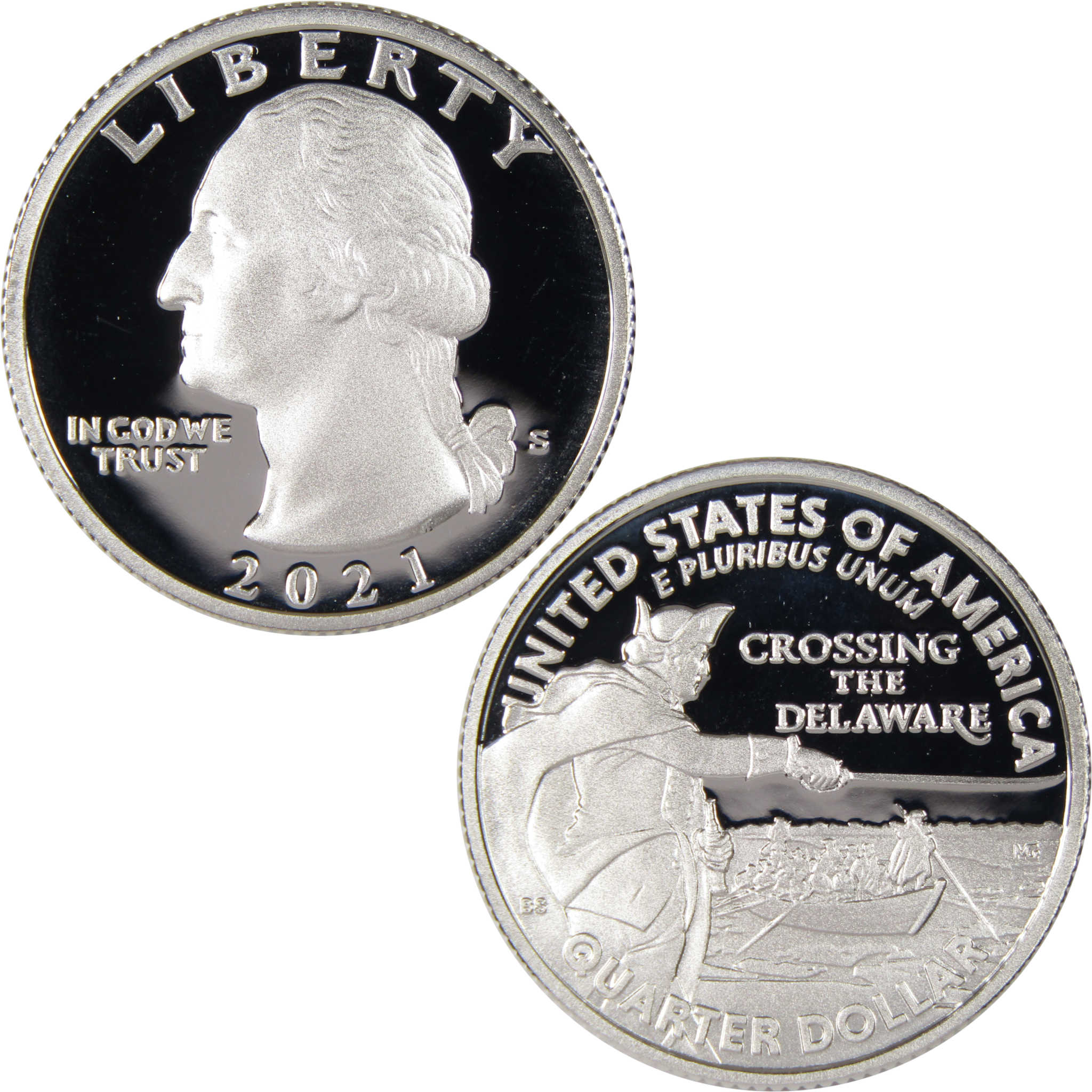 2021 S Washington Crossing the Delaware Quarter .999 Silver 25c Proof