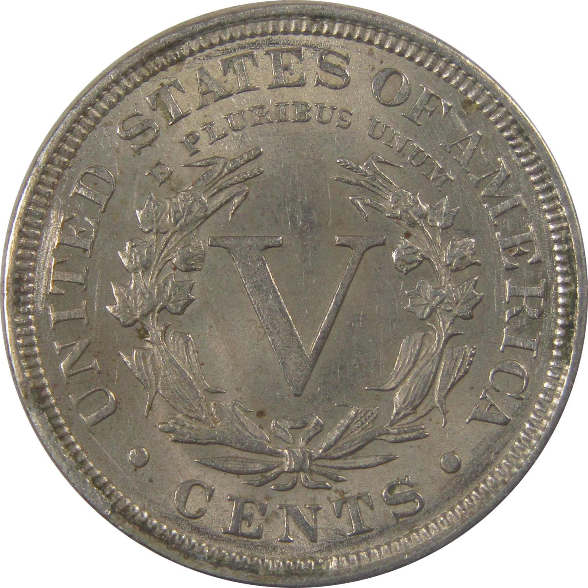 1893 Liberty Head V Nickel AU About Uncirculated 5c Coin SKU:I24790