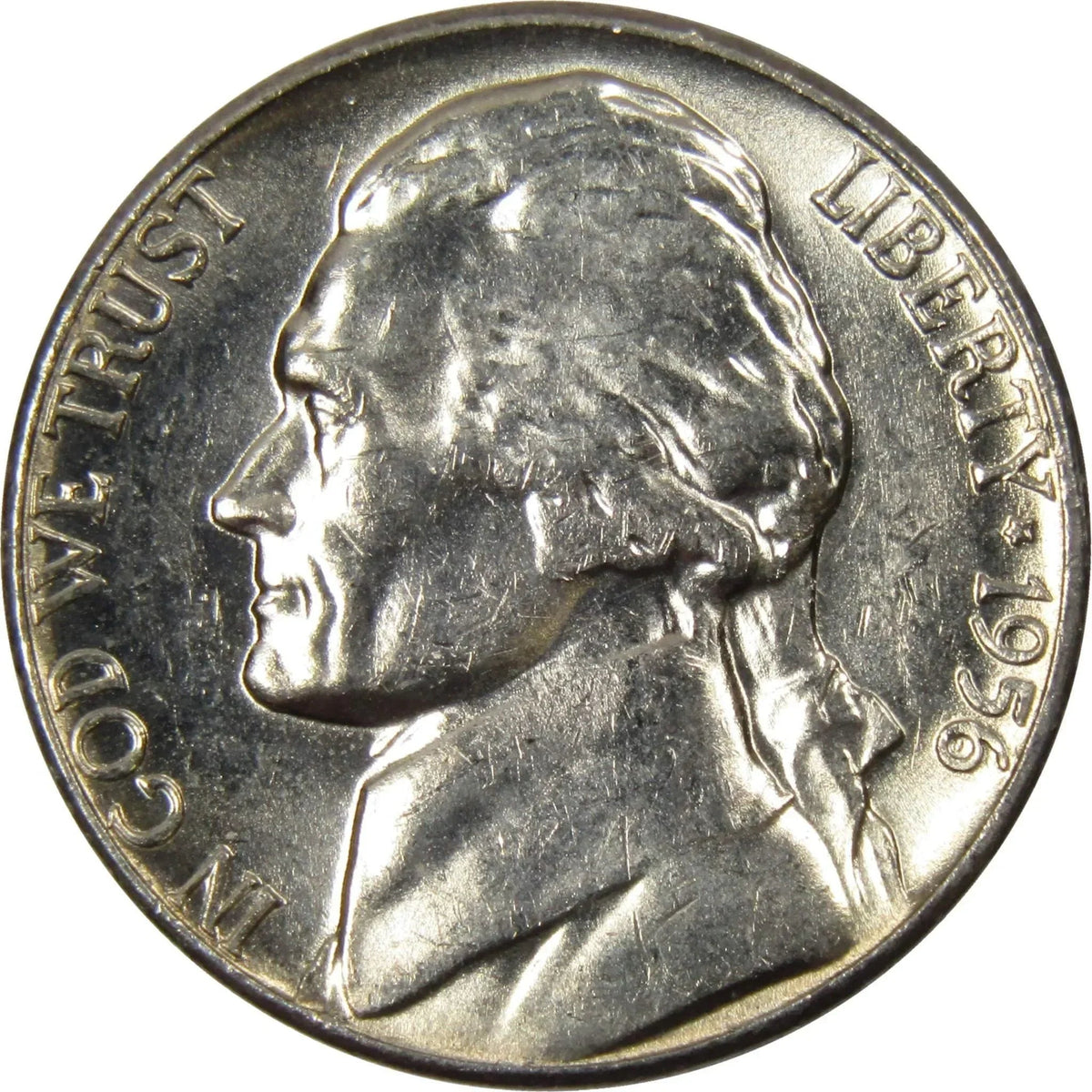 1956 D Jefferson Nickel Uncirculated Mint State 5c Coin Collectible