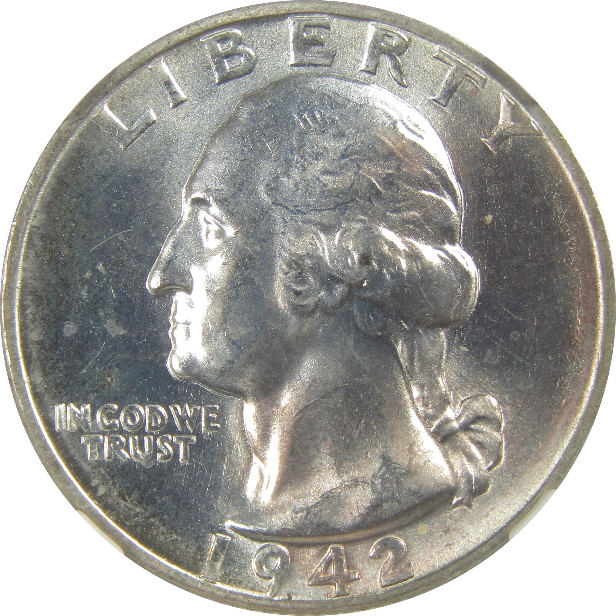 1942 Washington Quarter MS 66 NGC Silver Bag Fragment SKU:I20492