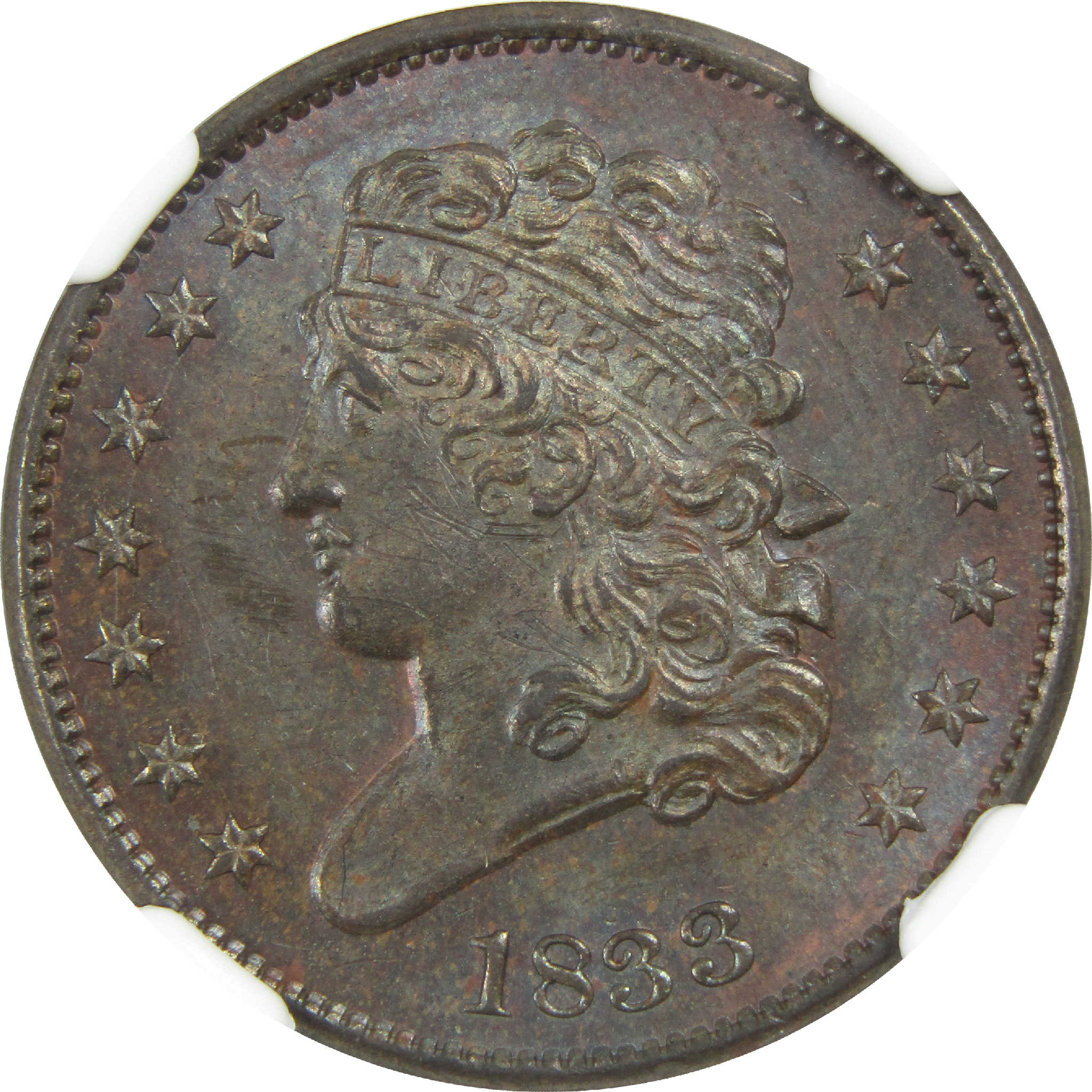 1833 Classic Head Half Cent Uncirculated Details NGC Copper SKU:I13215