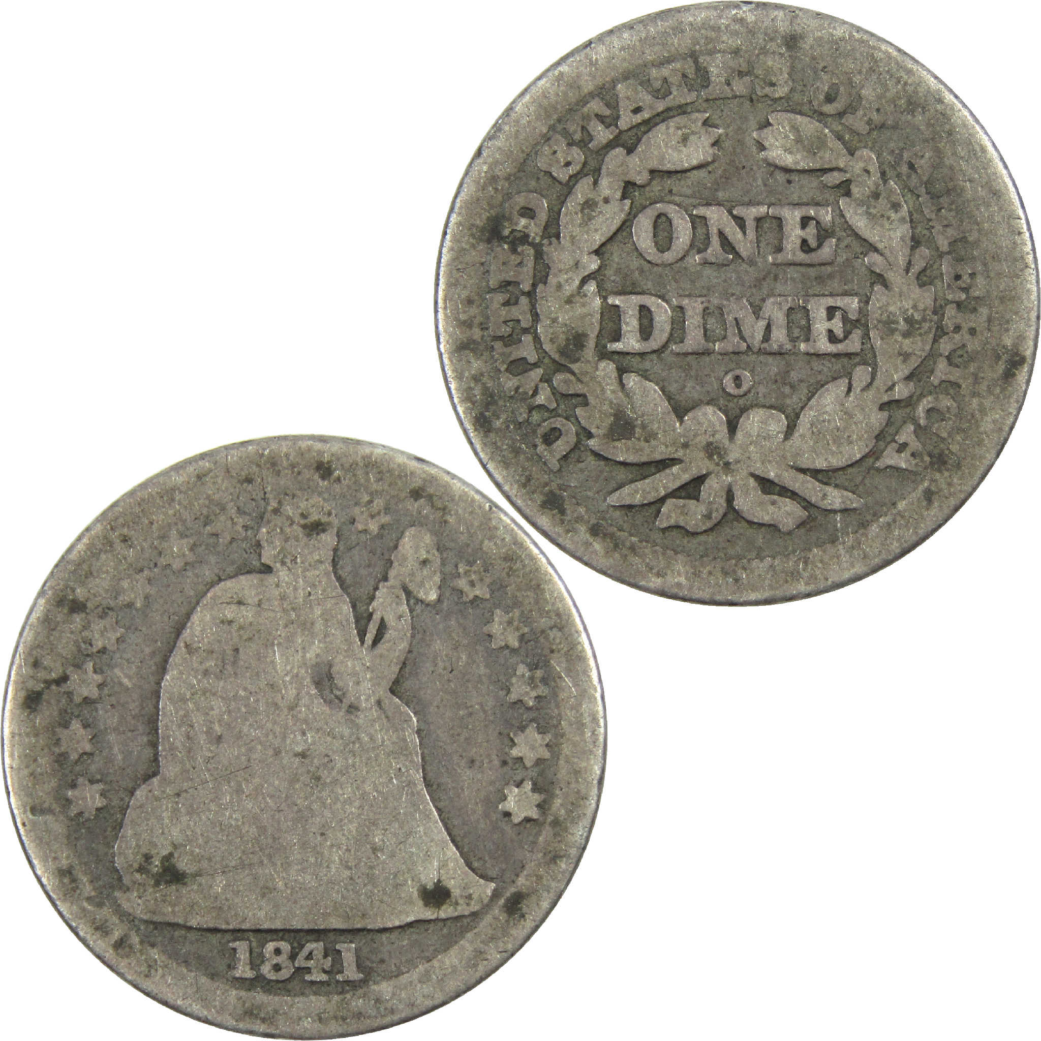 1841 O Seated Liberty Dime AG About Good Silver 10c Coin SKU:I12277