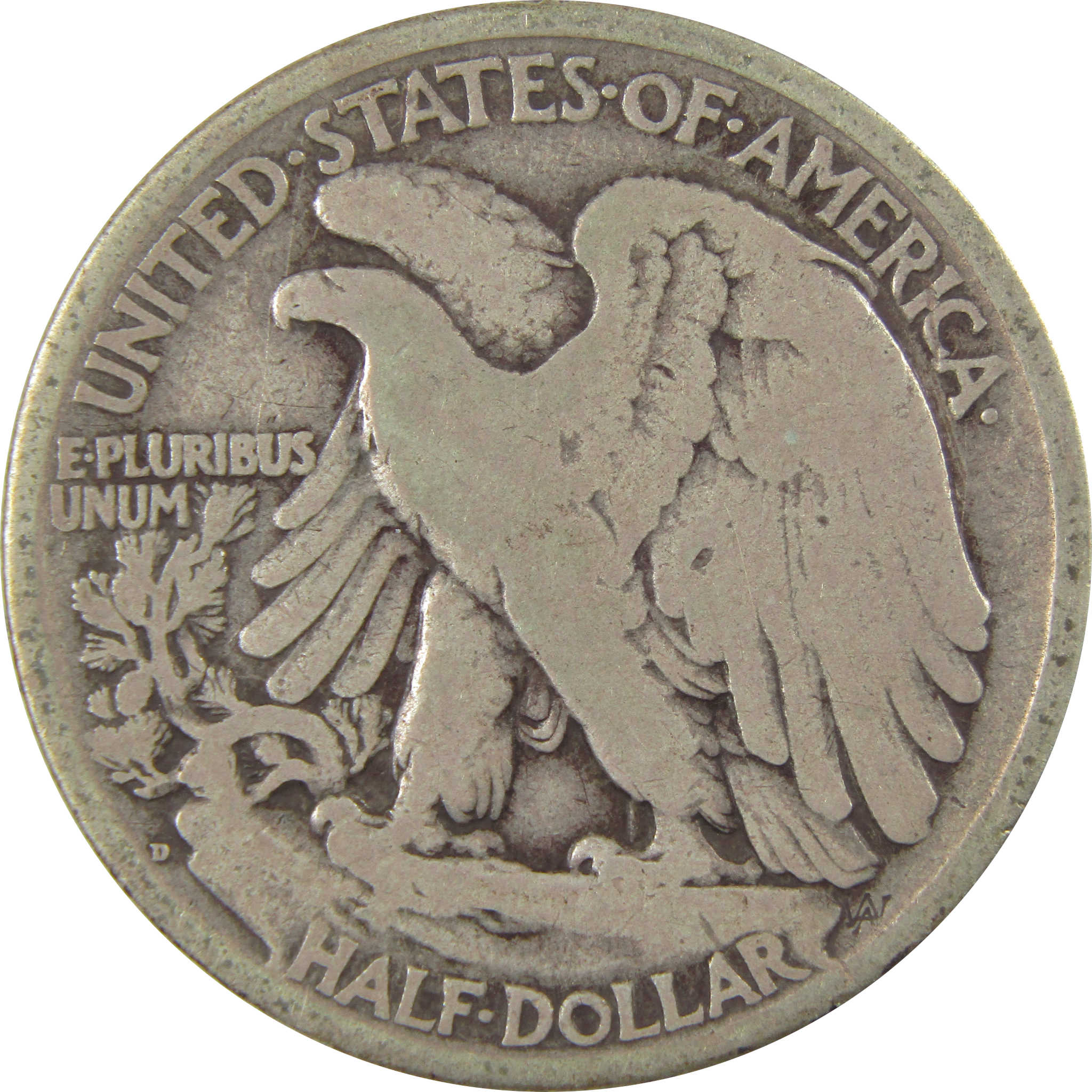 1917 D Reverse Liberty Walking Silver 50c VG Very Good SKU:I24136