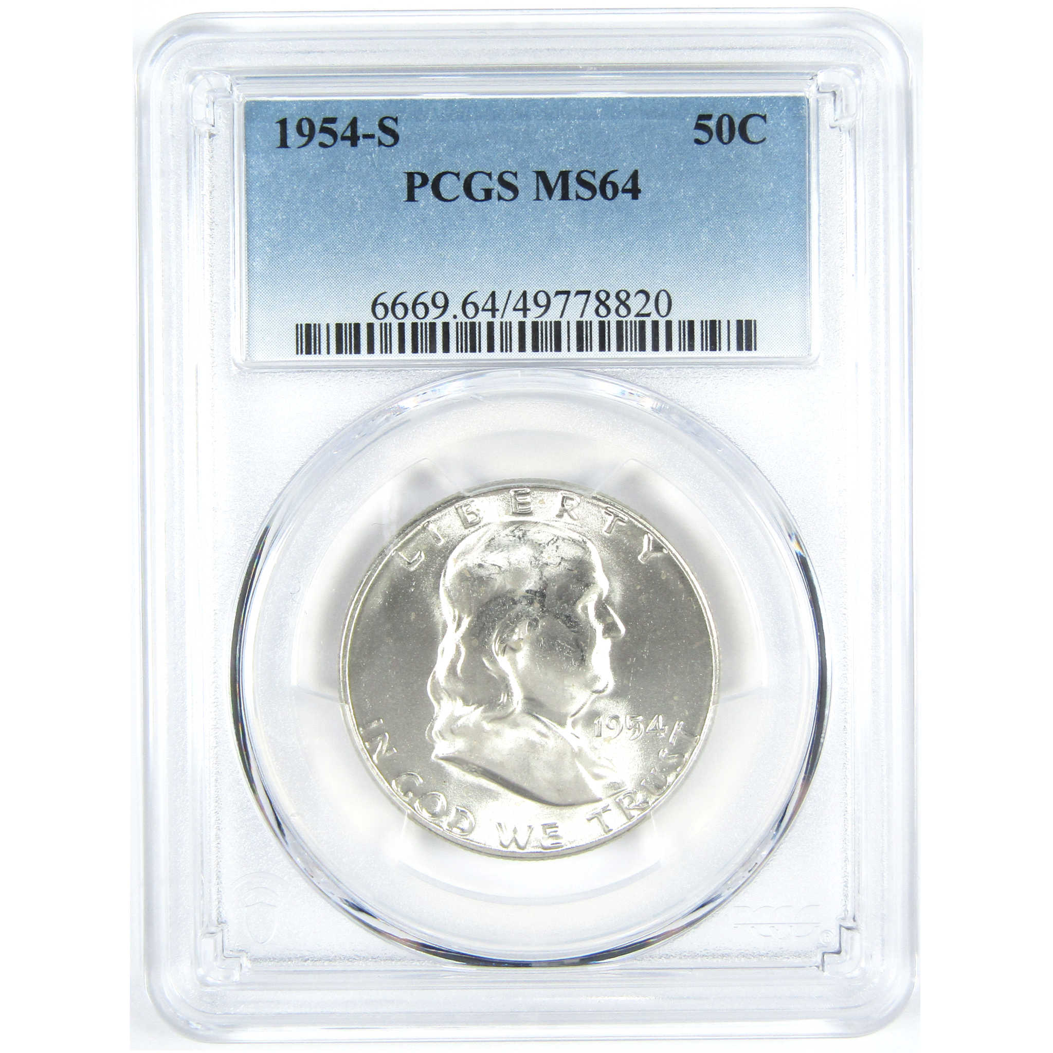 1954 S Franklin Half Dollar MS 64 PCGS Silver 50c Unc Coin SKU:I15231