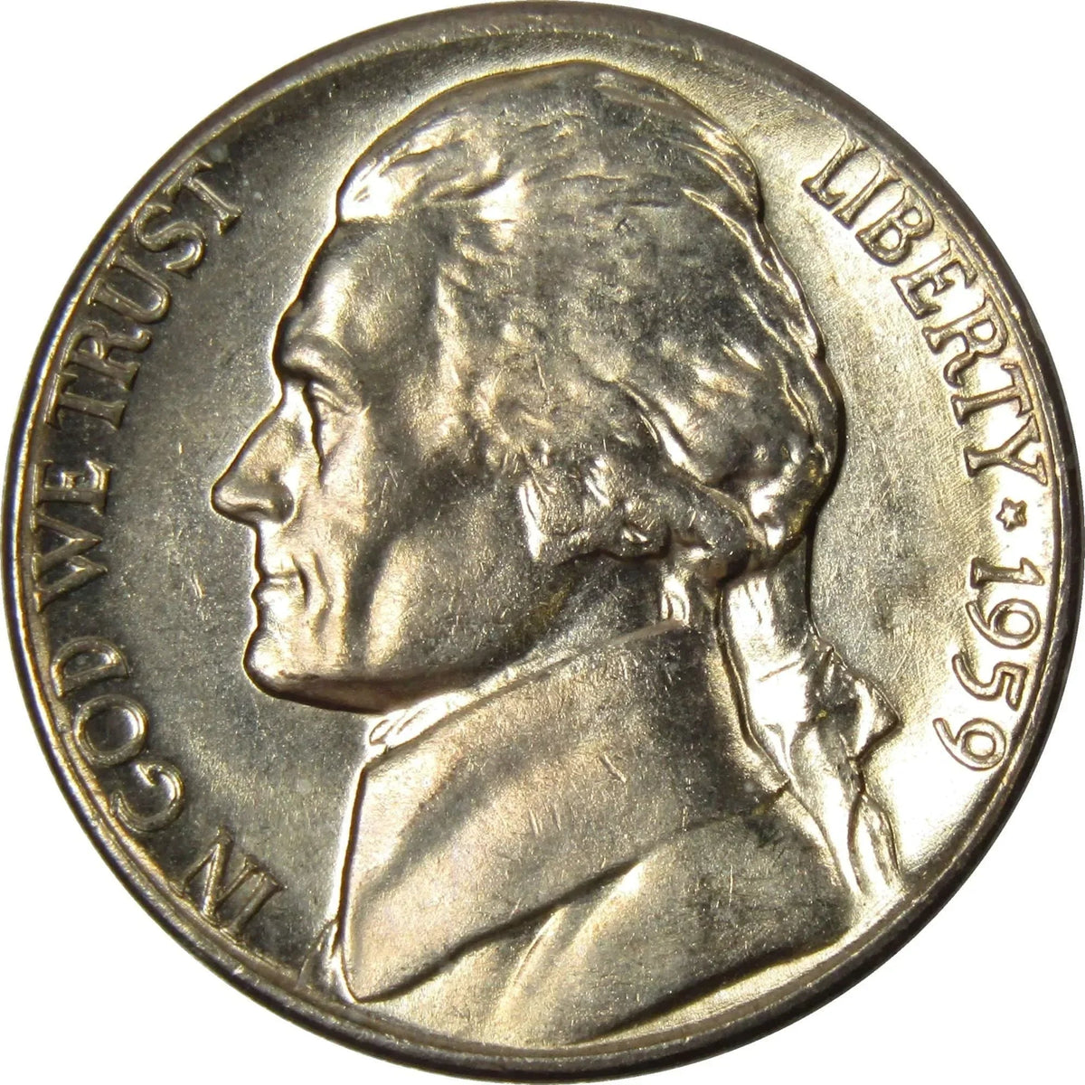 1959 D Jefferson Nickel Uncirculated Mint State 5c Coin Collectible