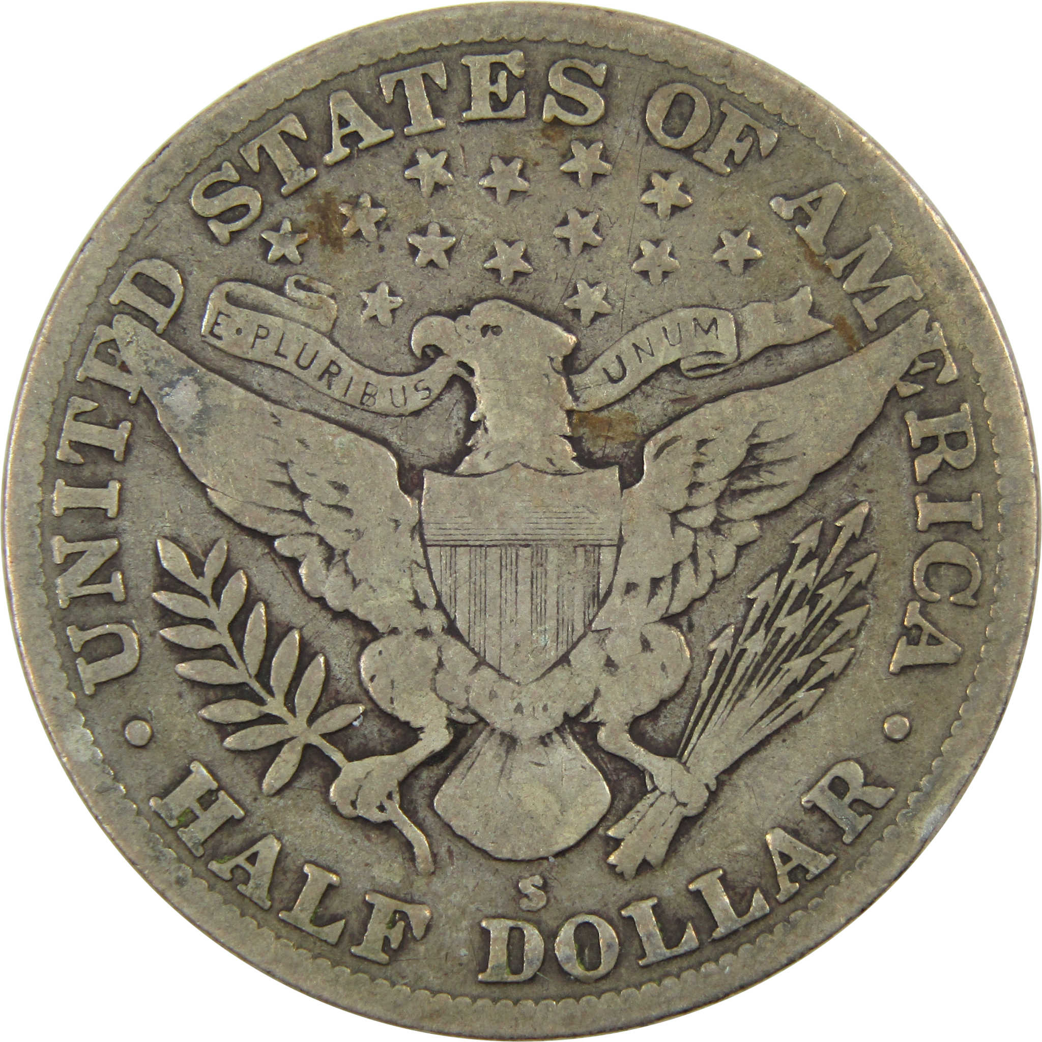 1915 S Barber Half Dollar VG Very Good Silver 50c Coin SKU:I12487