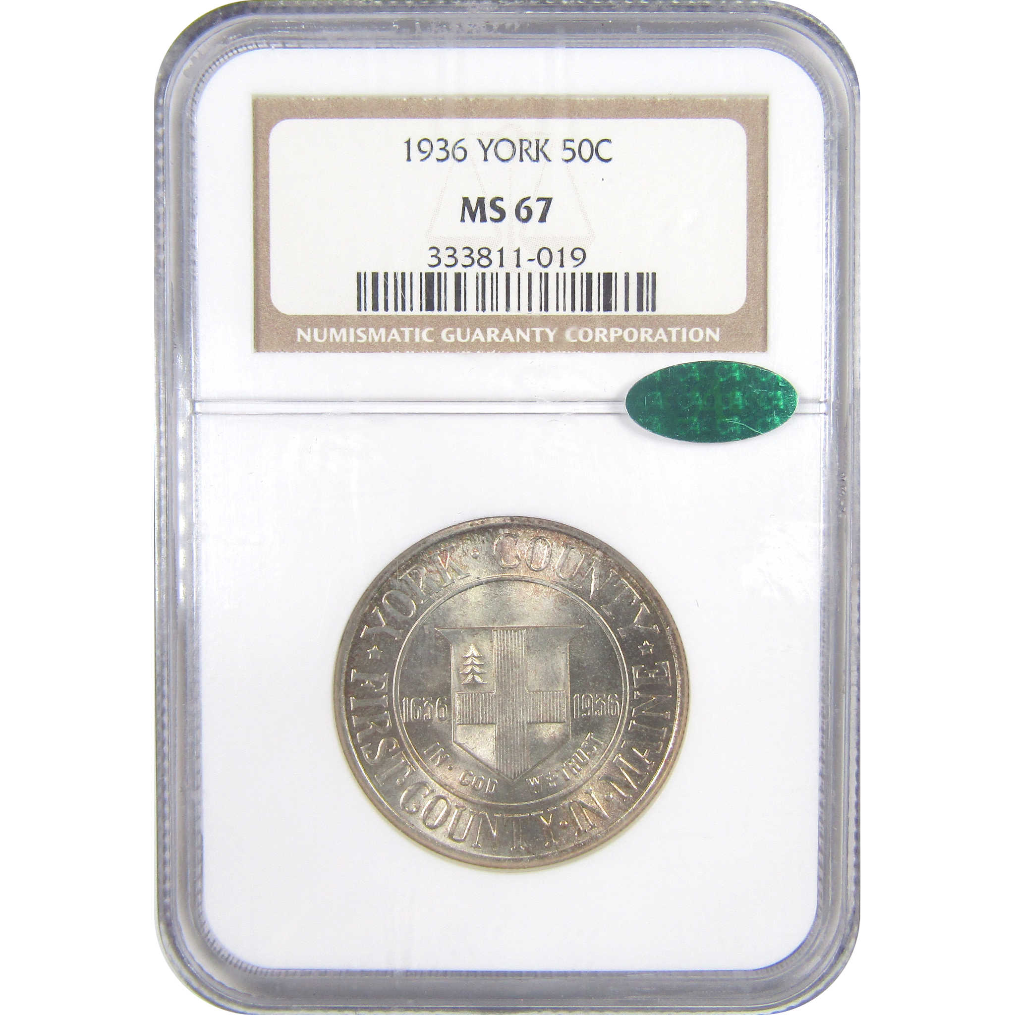 York County Maine Commemorative Half 1936 MS 67 NGC CAC SKU:I17353