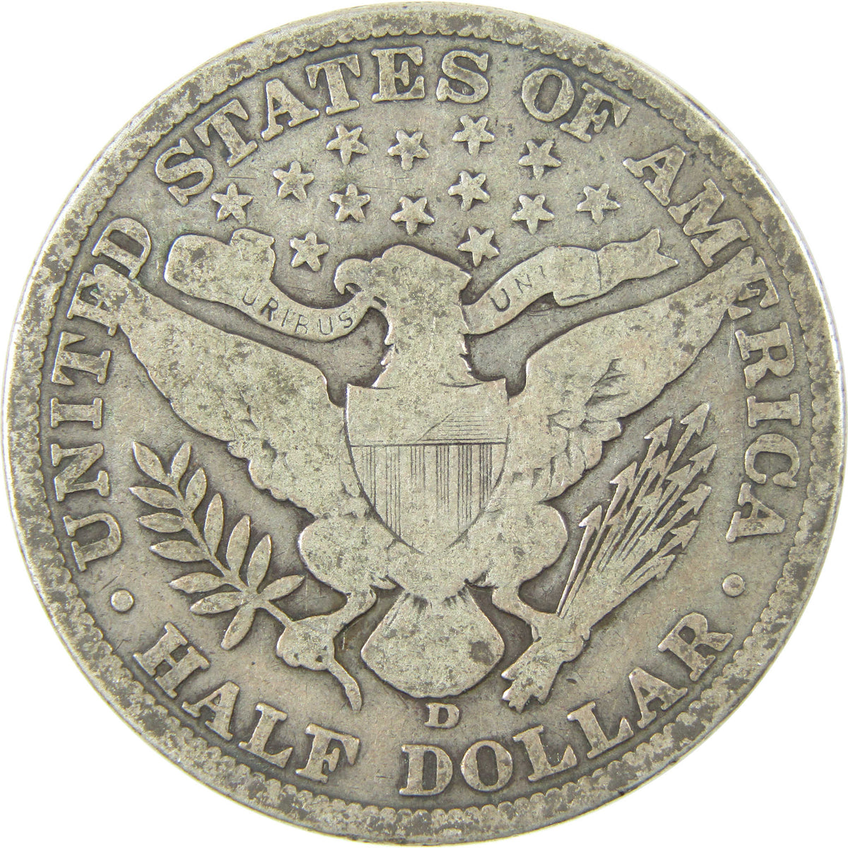 1906 D Barber Silver Half Dollar Circulated 50c Coin Collectible