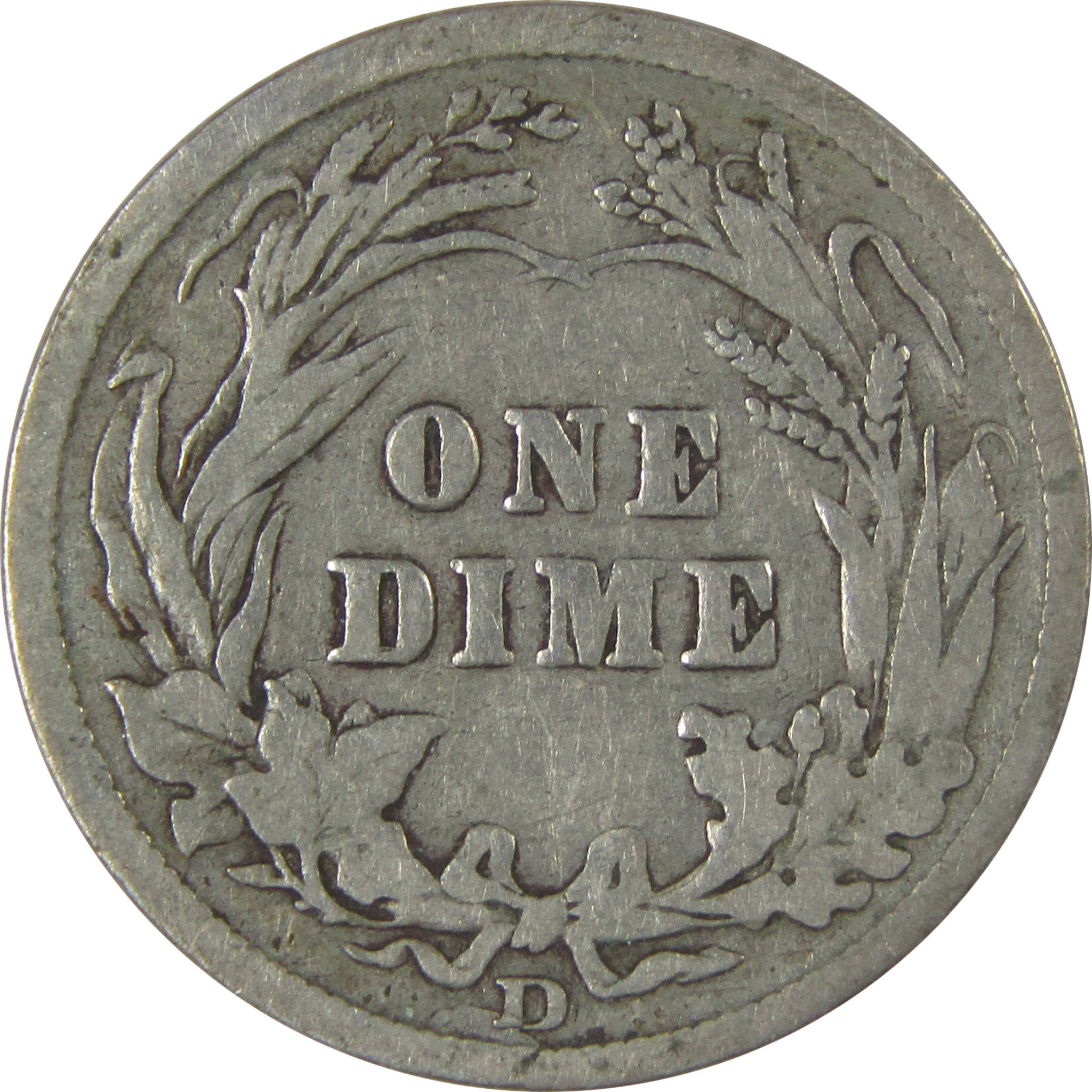 1907 D Barber Dime F Fine Silver 10c Coin SKU:I22753