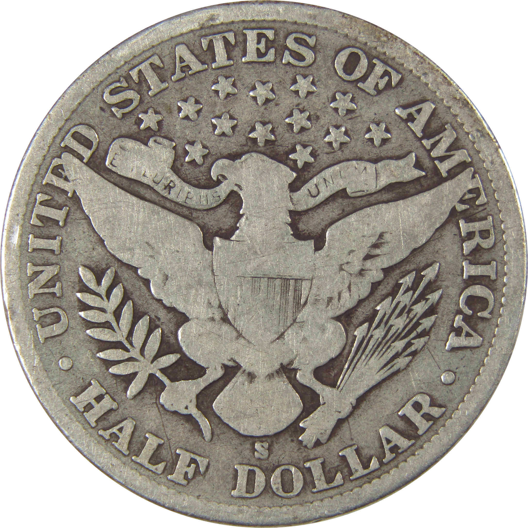 1907 S Barber Half Dollar VG Very Good Silver 50c Coin SKU:I22760