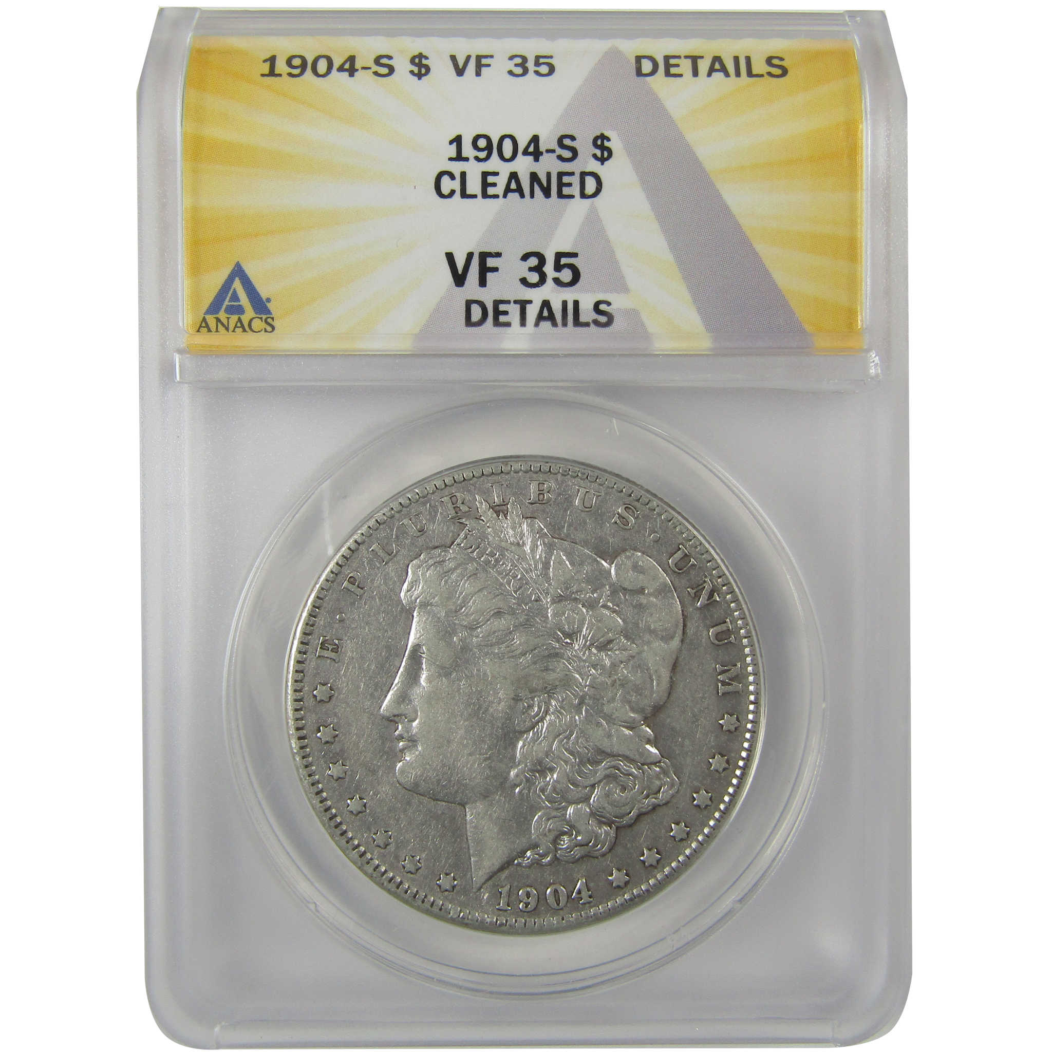 1904 S Morgan Dollar VF 35 Details ANACS Silver $1 Coin SKU:I21174 - Morgan coin - Morgan silver dollar - Morgan silver dollar for sale - Profile Coins &amp; Collectibles