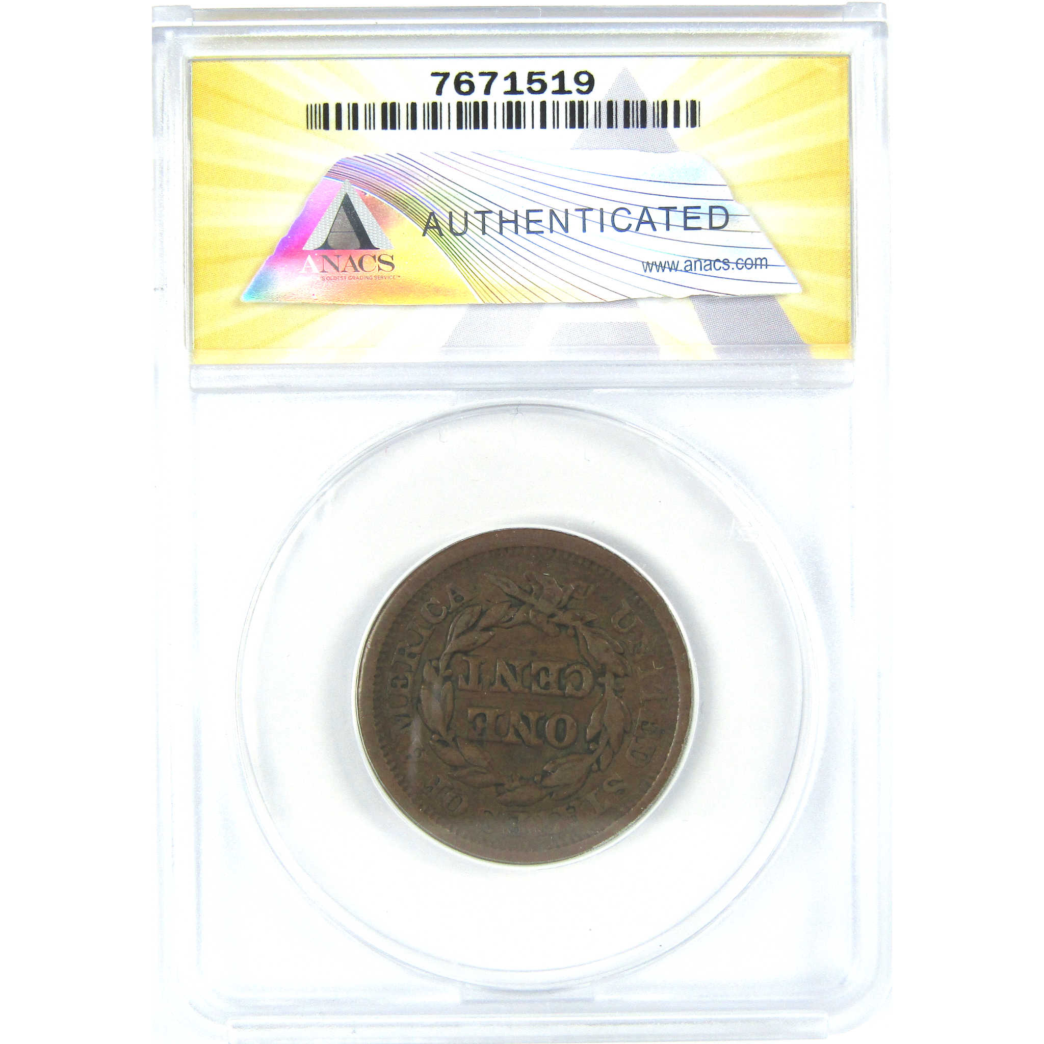 1850 Braided Hair Large Cent VF 20 Details ANACS Copper SKU:I16058