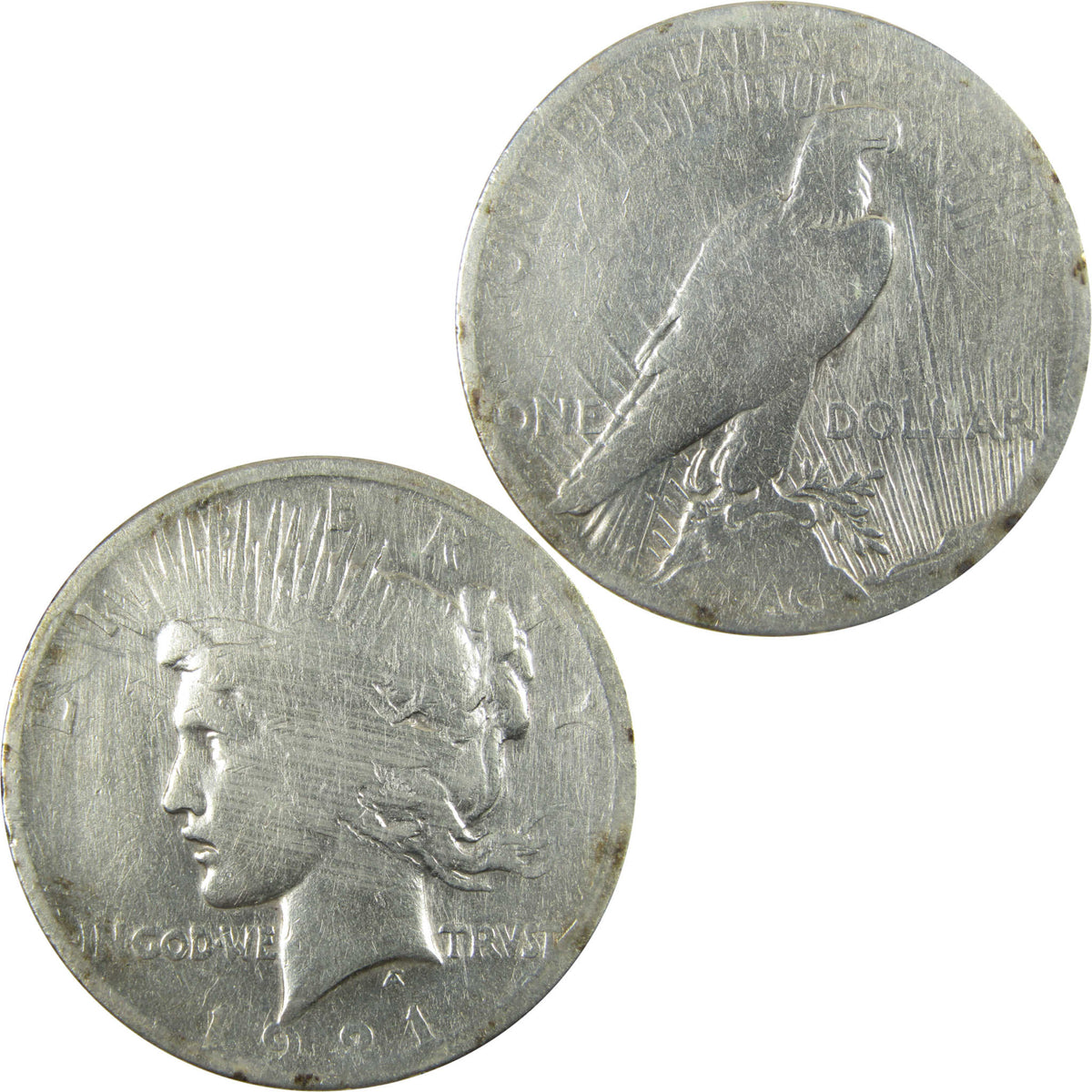 1921 High Relief Peace Silver Dollar VG Very Good Details SKU:CP1778
