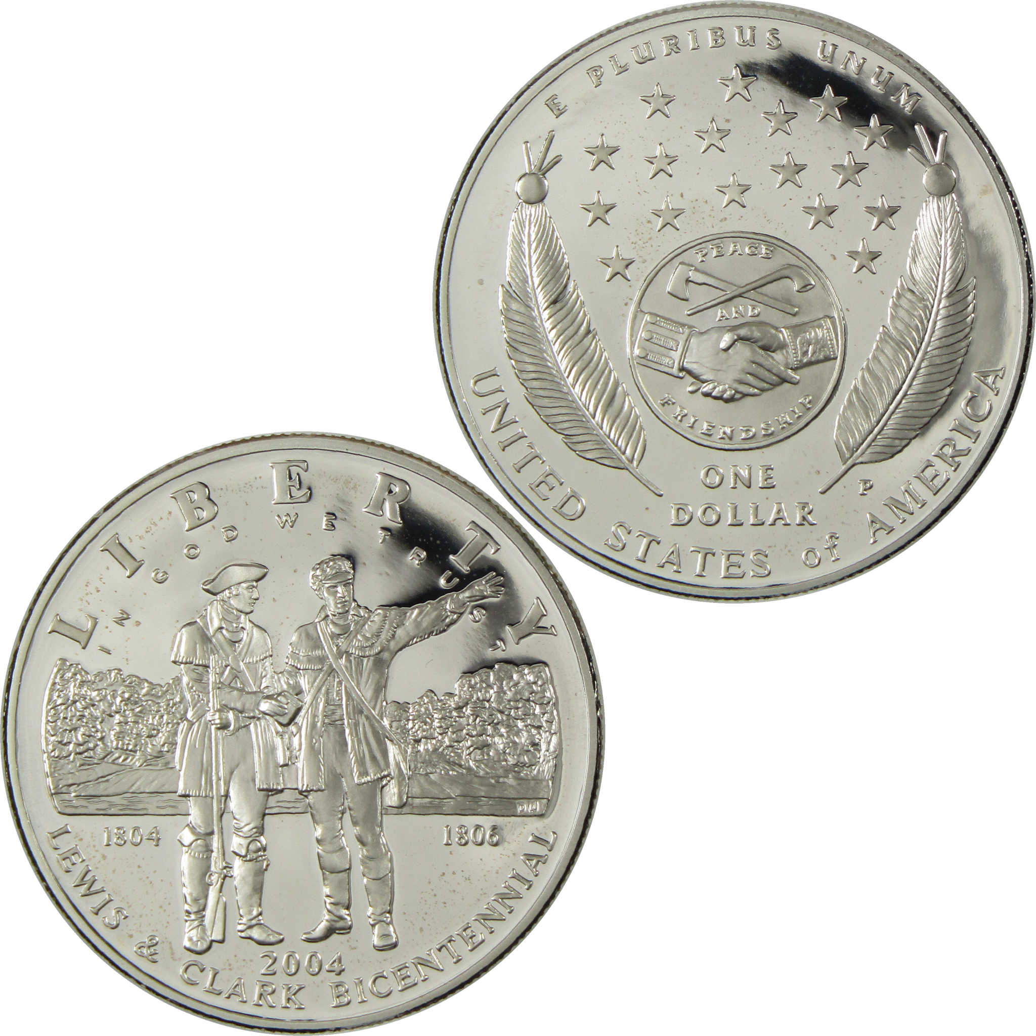 2004 P Lewis and Clark Commemorative Silver Dollar Proof $1 Coin