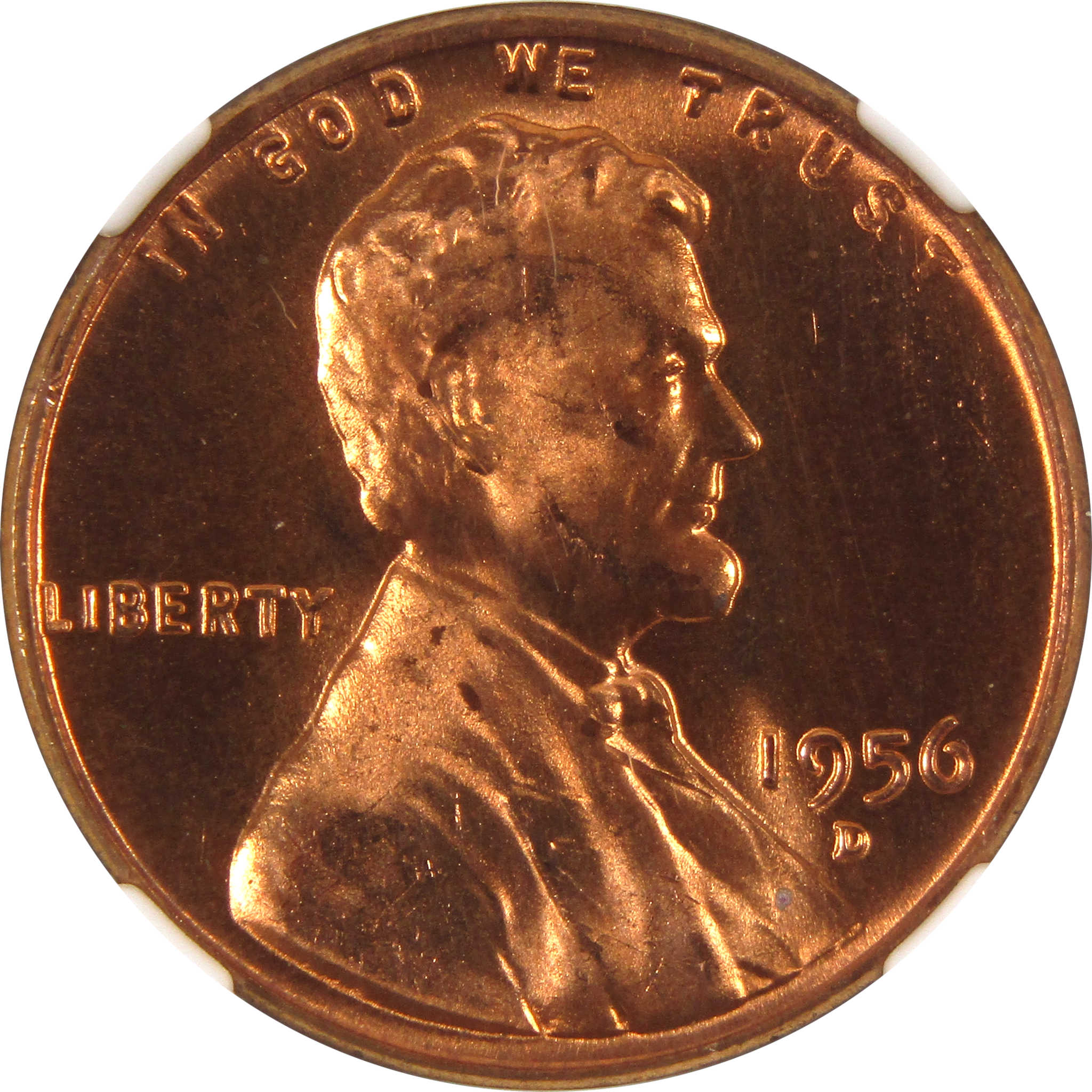 1956 D Lincoln Wheat Cent MS 67 RD NGC Penny 1c Uncirculated SKU:I8605