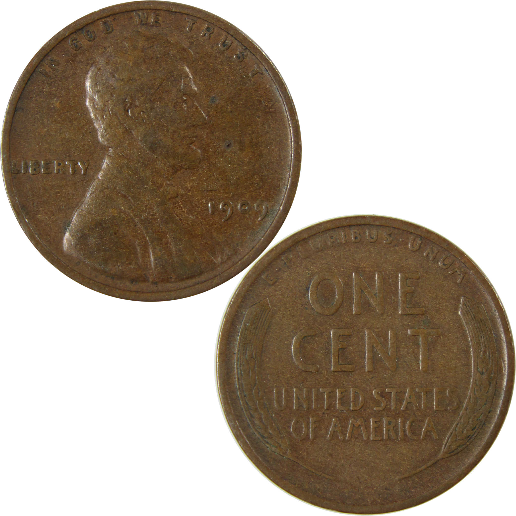 1909 Lincoln Wheat Cent VG Very Good Details Penny 1c Coin SKU:I26332