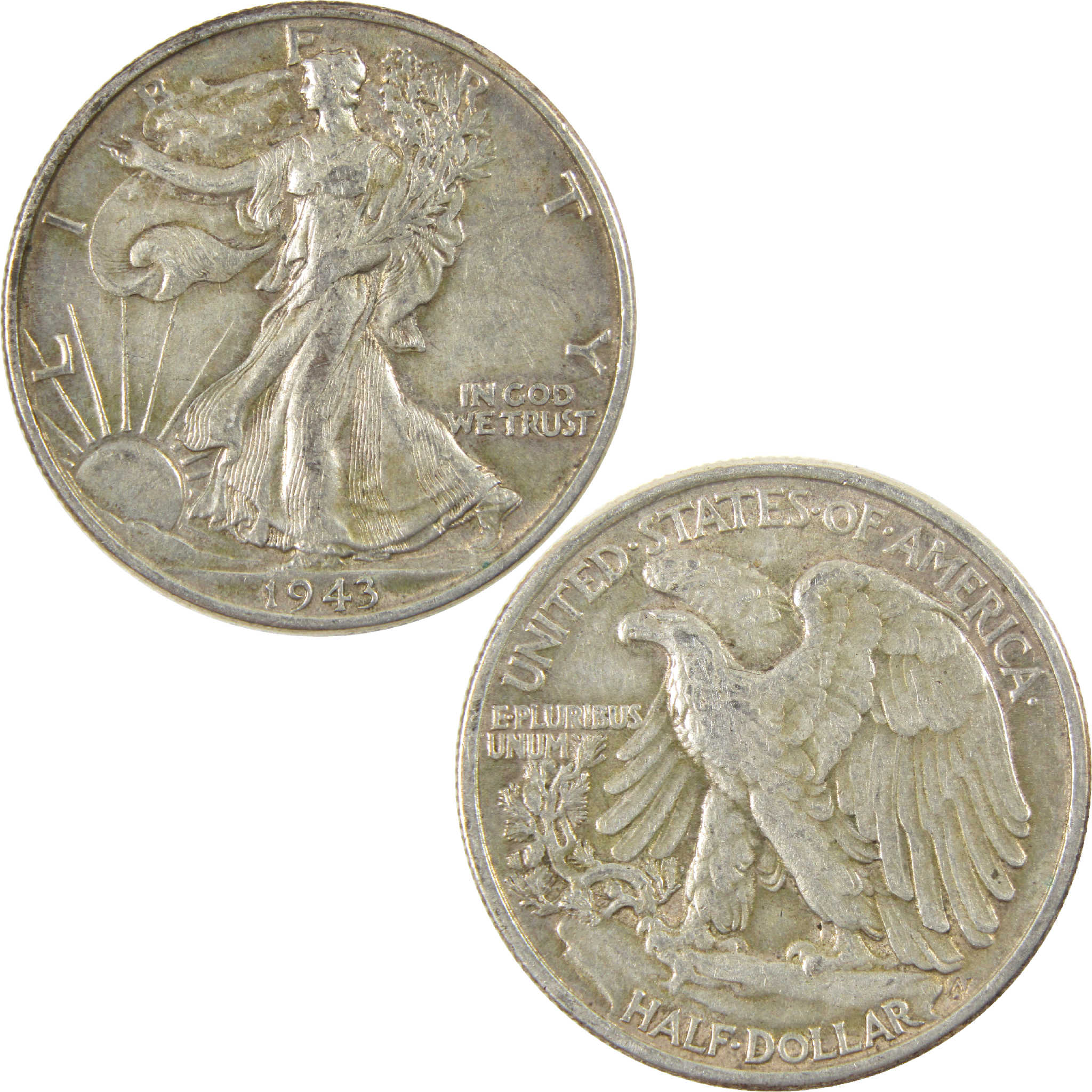 1943 Liberty Walking Half Dollar AU About Uncirculated Silver 50c Coin