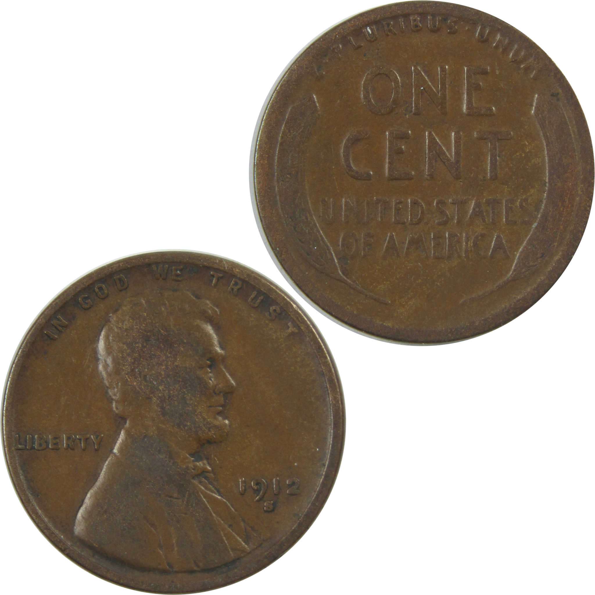 1912 S Lincoln Wheat Cent G Good Penny 1c Coin SKU:I15426