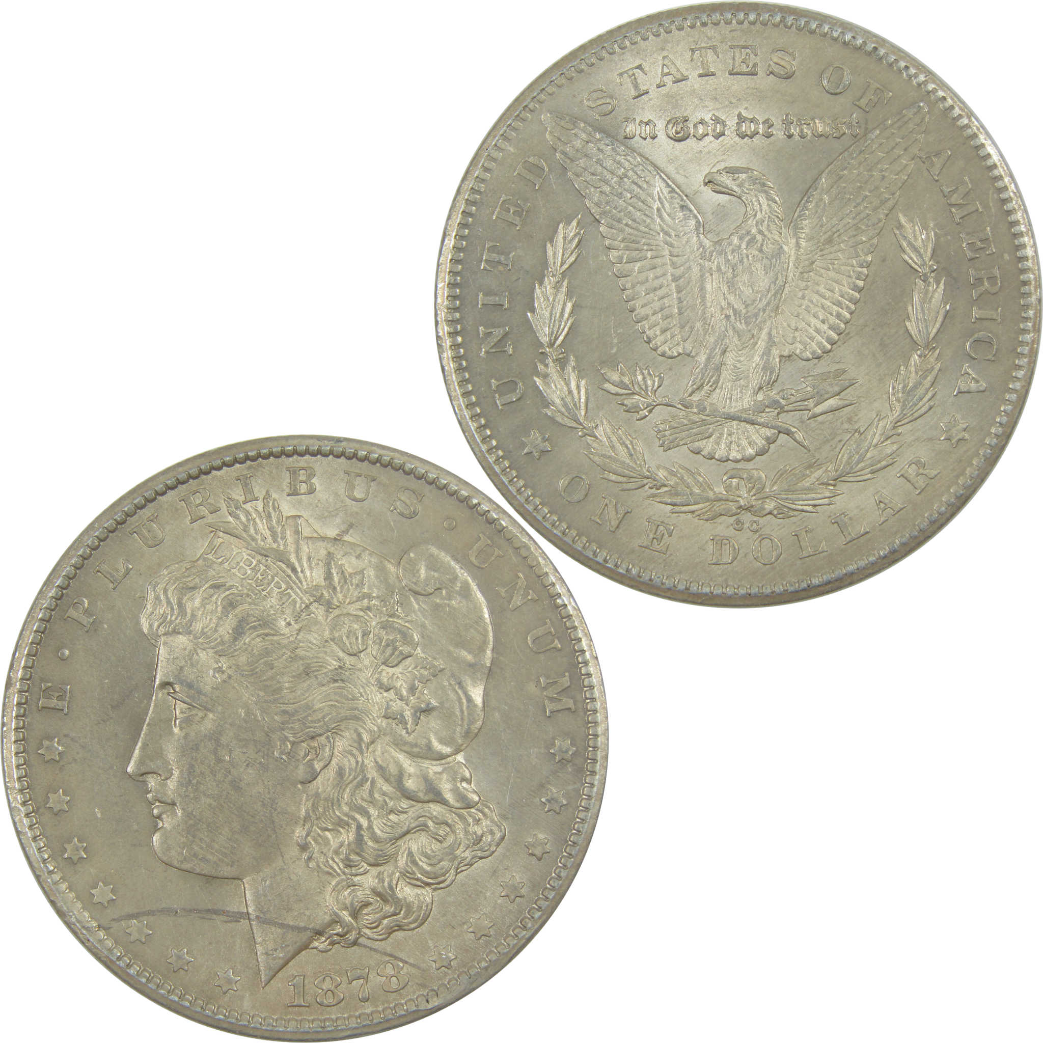 1878 CC Morgan Dollar Choice About Uncirculated Silver SKU:I16560 - Morgan coin - Morgan silver dollar - Morgan silver dollar for sale - Profile Coins &amp; Collectibles