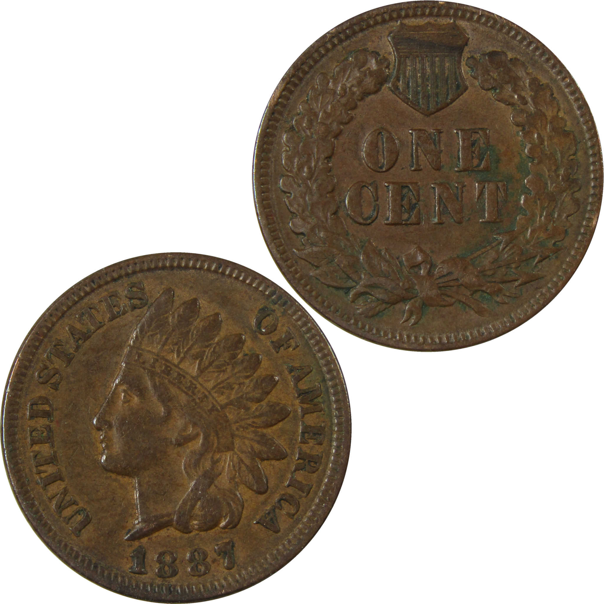 1887 Indian Head Cent XF EF Extremely Fine Penny 1c Coin SKU:I26978