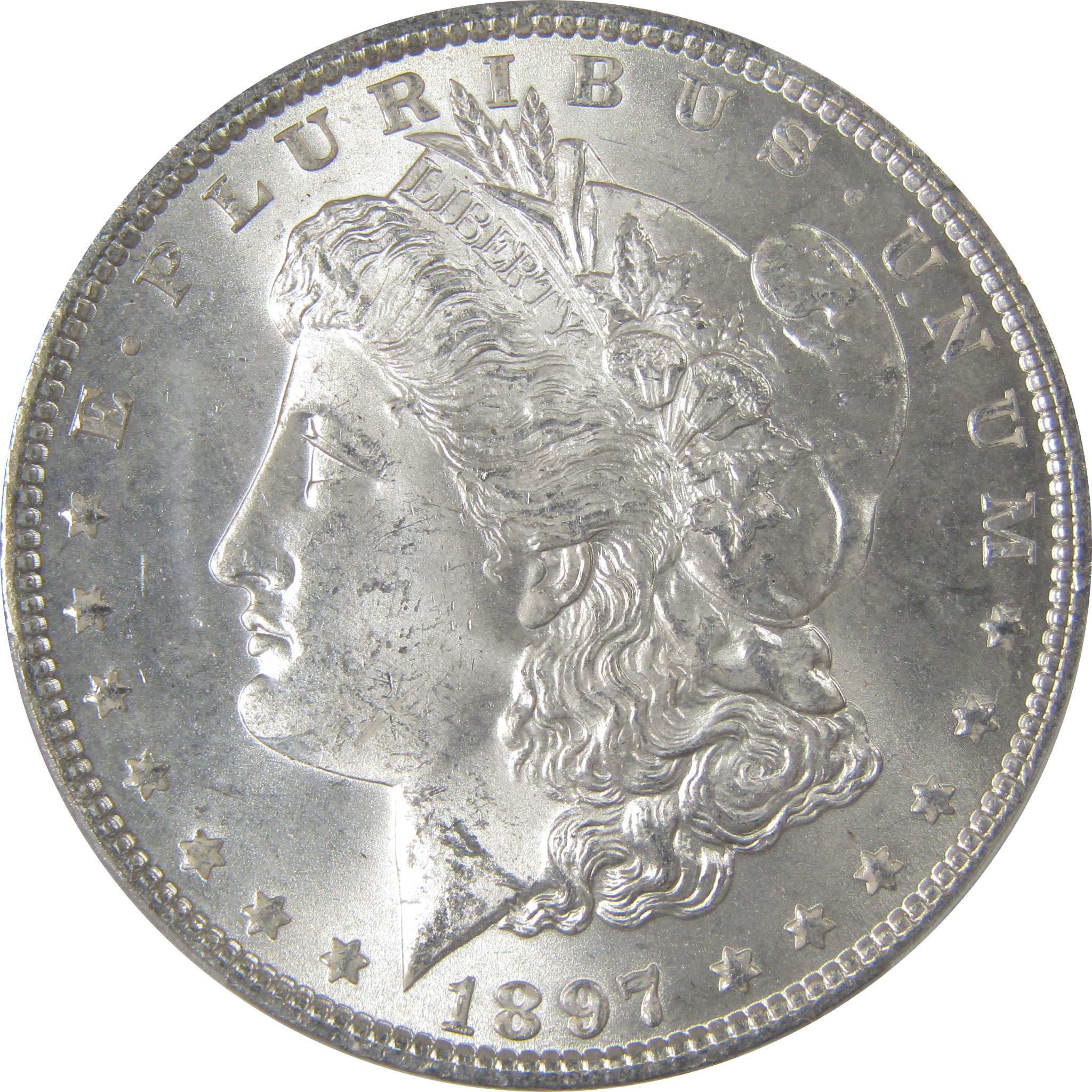 1897 Morgan Dollar MS 64 PCGS Silver Uncirculated $1 Coin SKU:I23316 - Morgan coin - Morgan silver dollar - Morgan silver dollar for sale - Profile Coins &amp; Collectibles