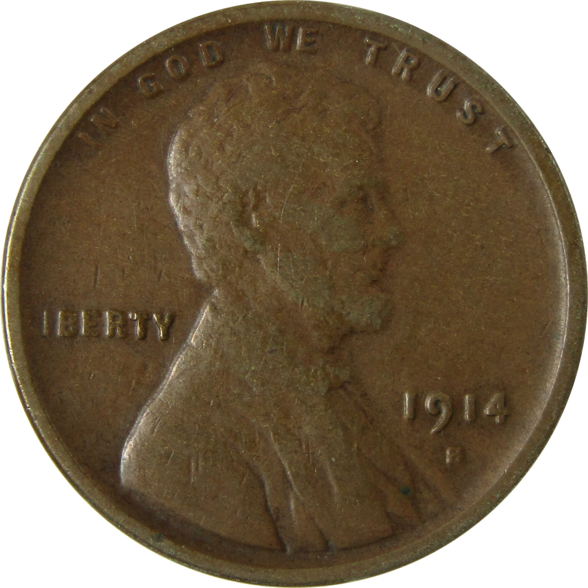 1914 S Lincoln Wheat Cent VF Very Fine Penny 1c Coin SKU:I28115