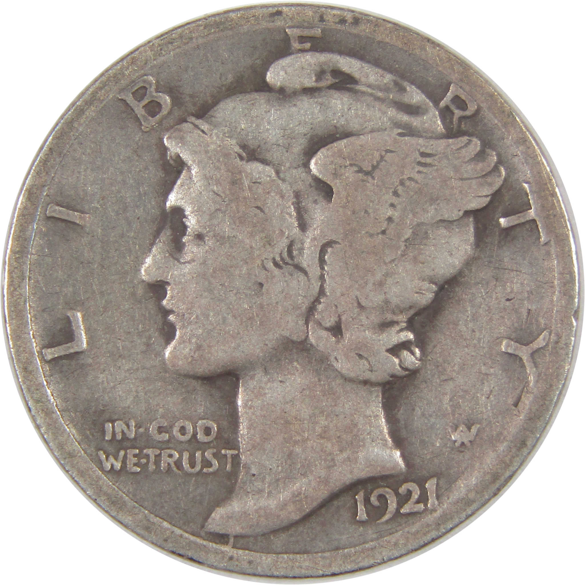 1921 D Mercury Dime VG Very Good Silver 10c Coin SKU:I17305