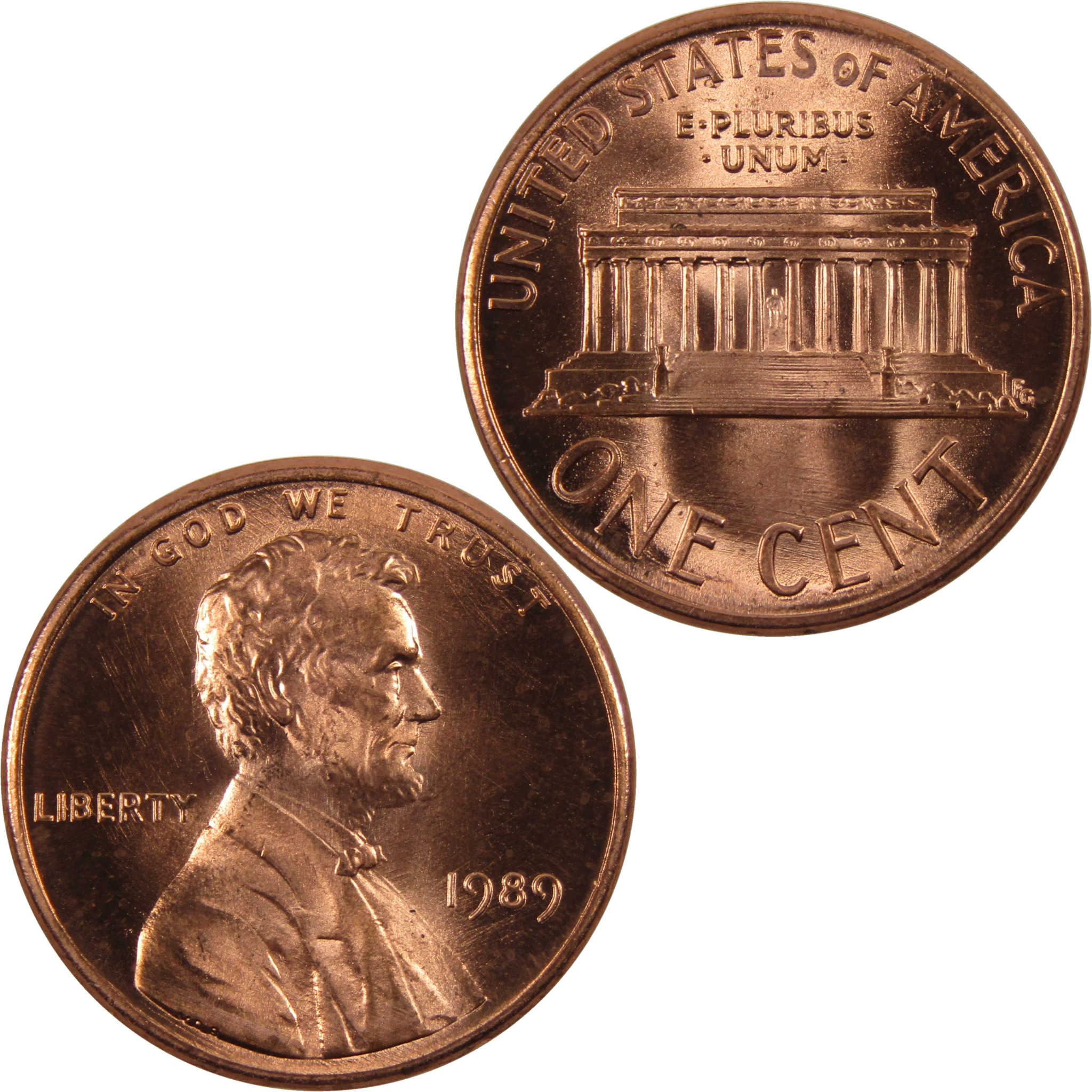 1989 Lincoln Memorial Cent BU Uncirculated Penny 1c Coin